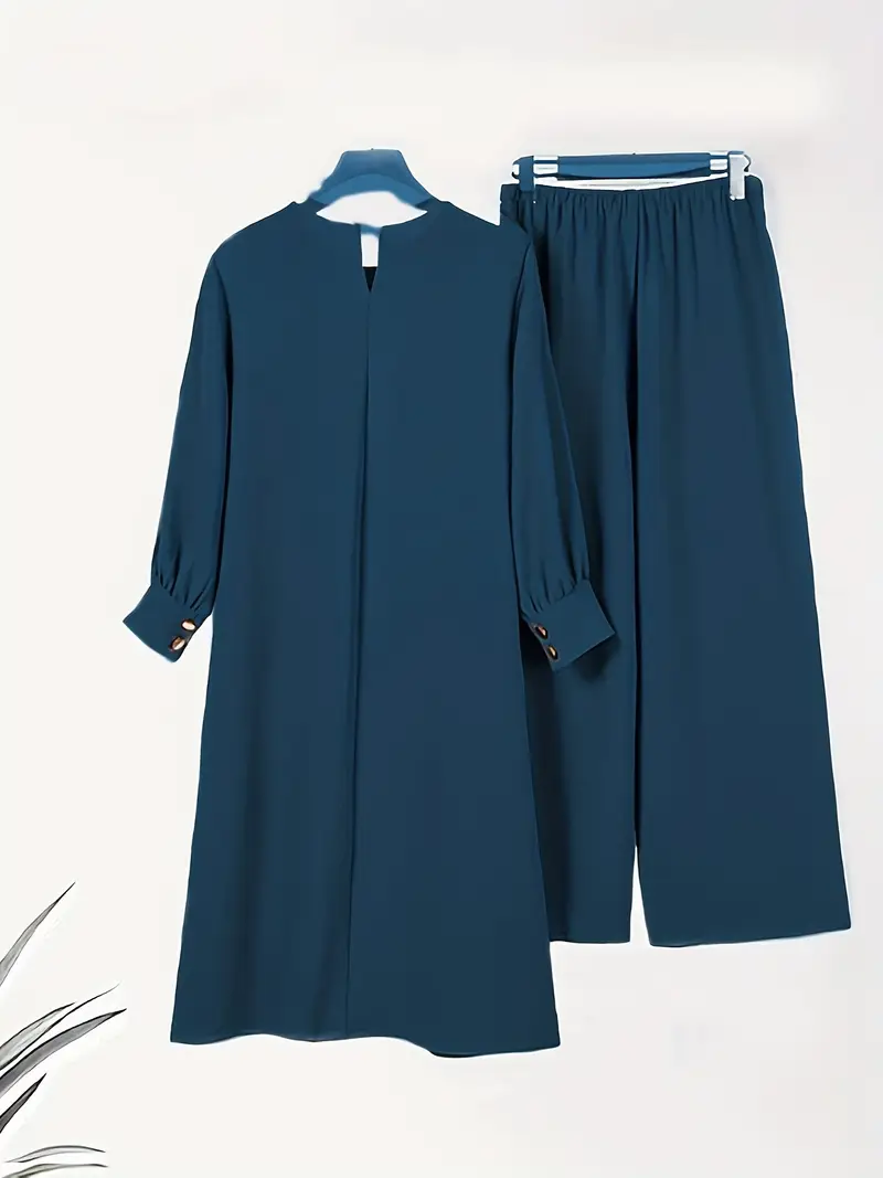 LUBNA teal blue abaya set