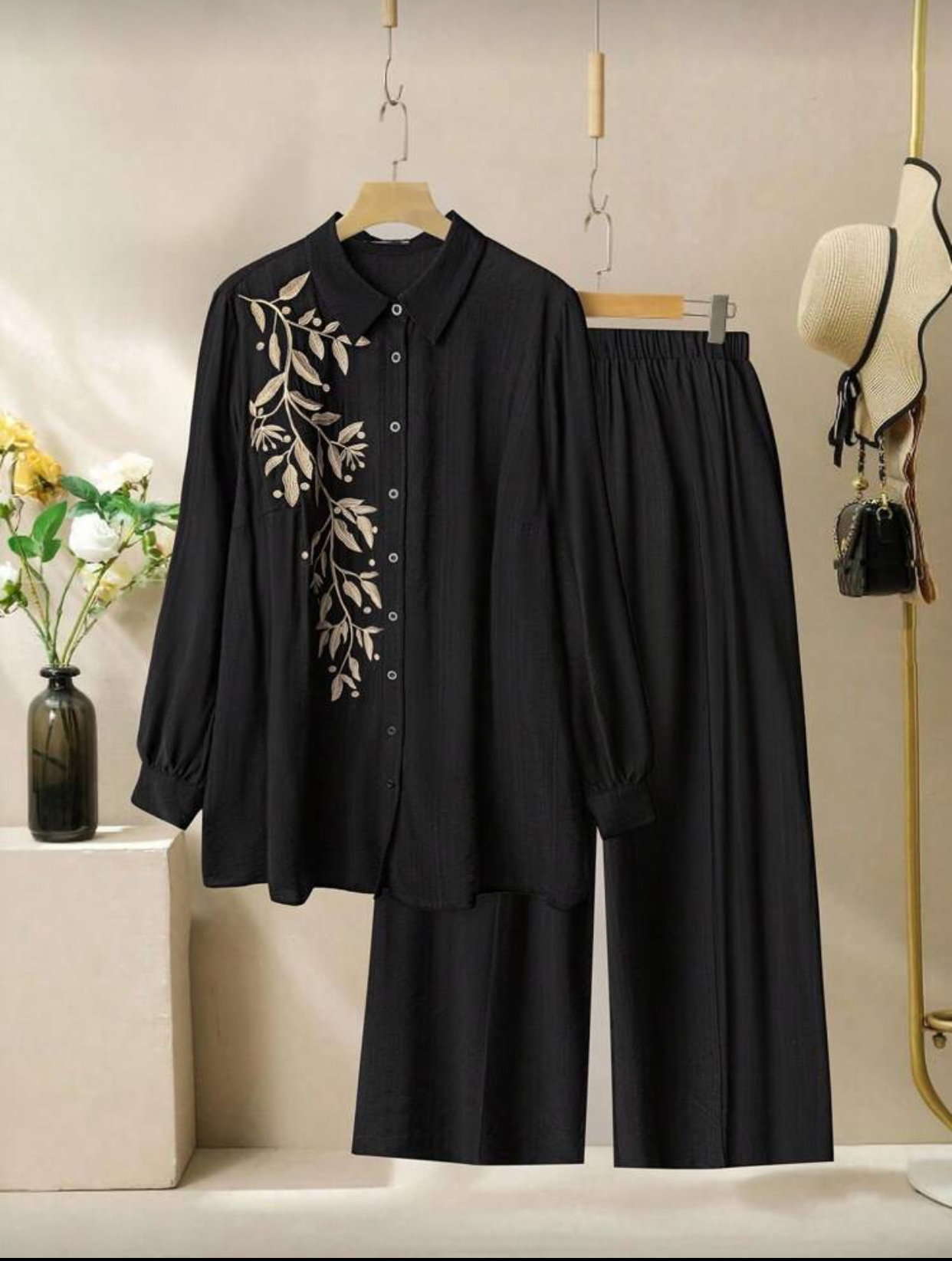 Chic Embroidered Two-Piece Outfit