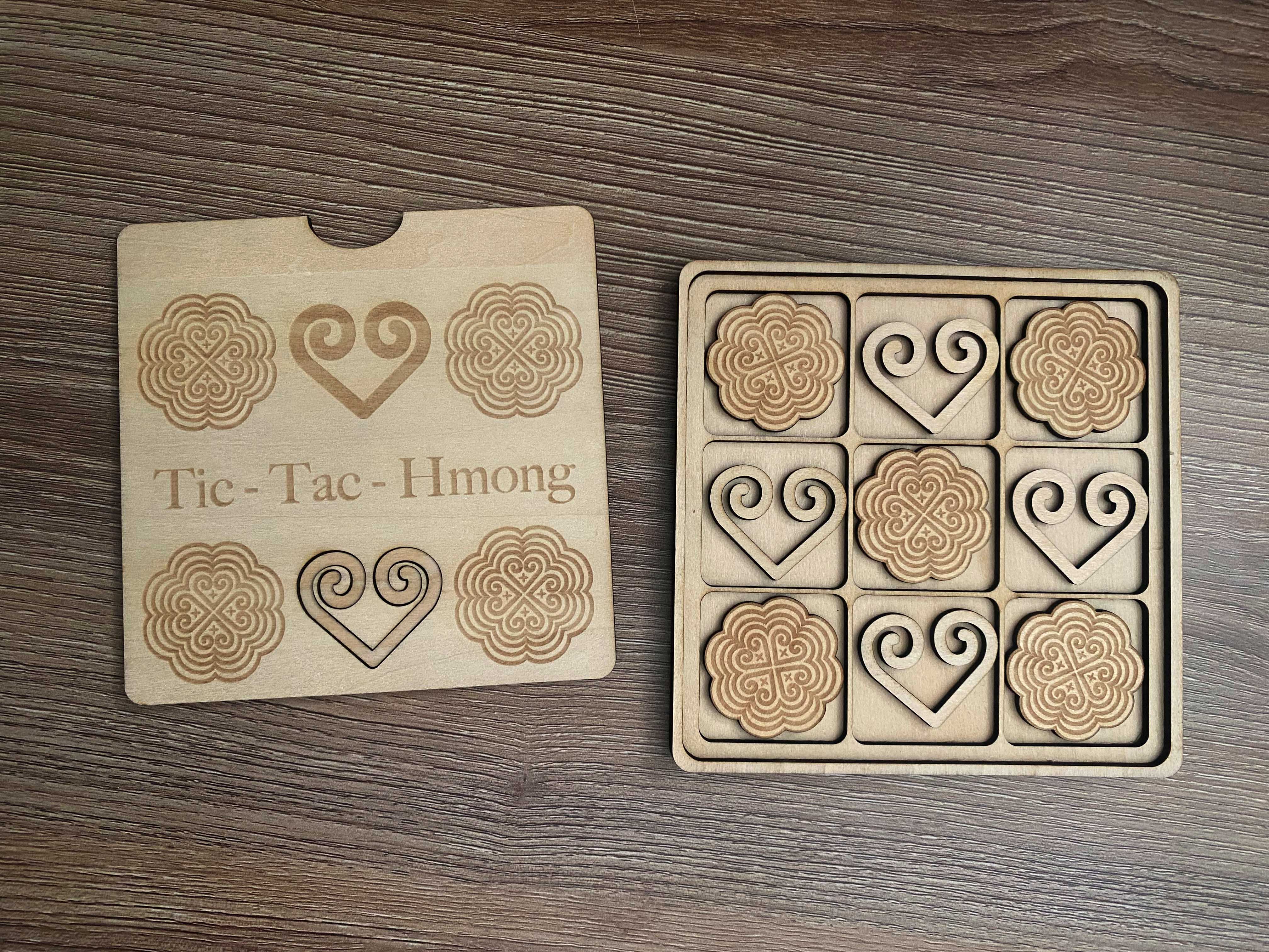 Tic-Tac-Hmong Board Game w/ Box Lid