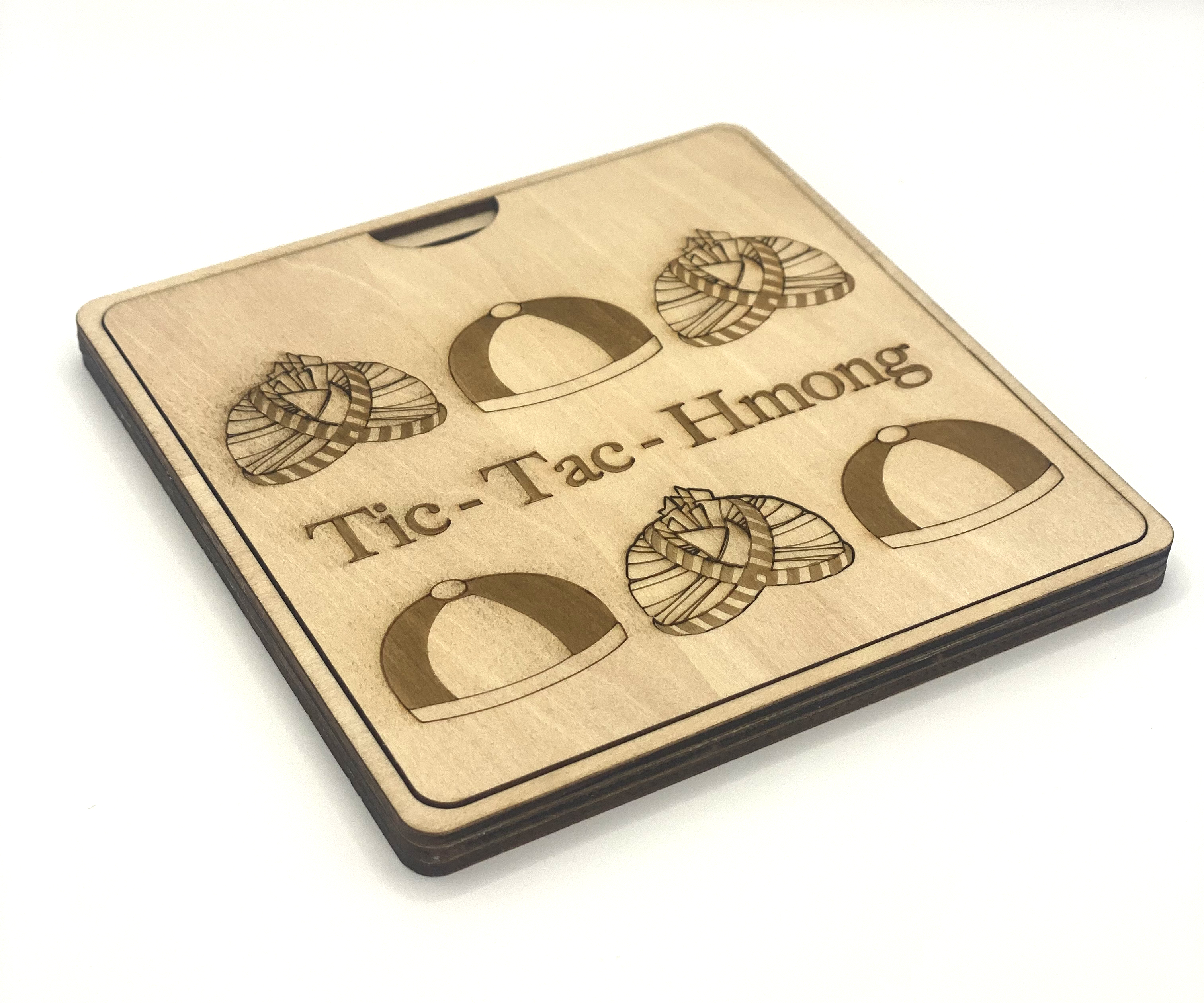 Tic-Tac-Hmong Board Game (Hat Version) w/ box lid