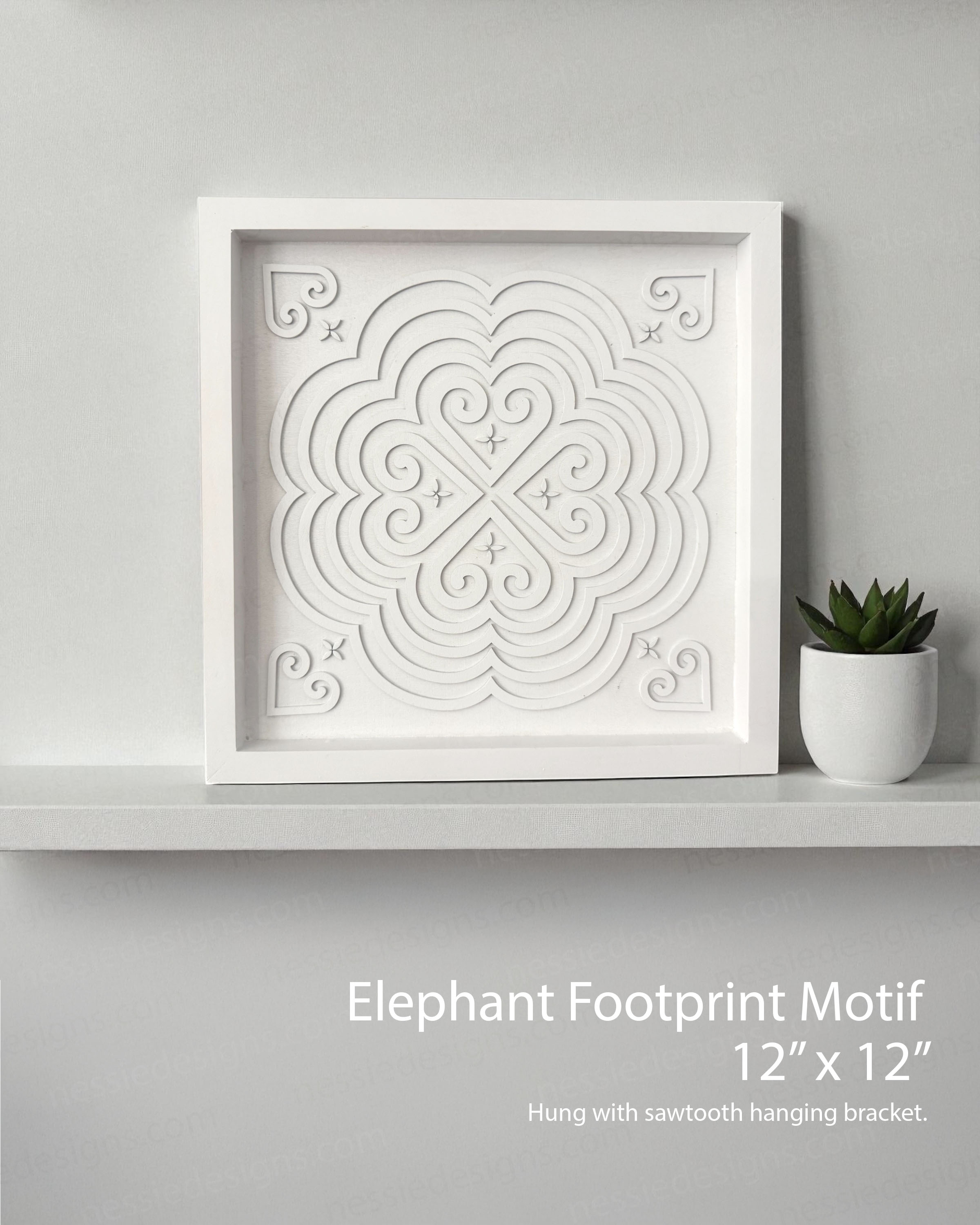 Elephant Footprint Motif Wall Art