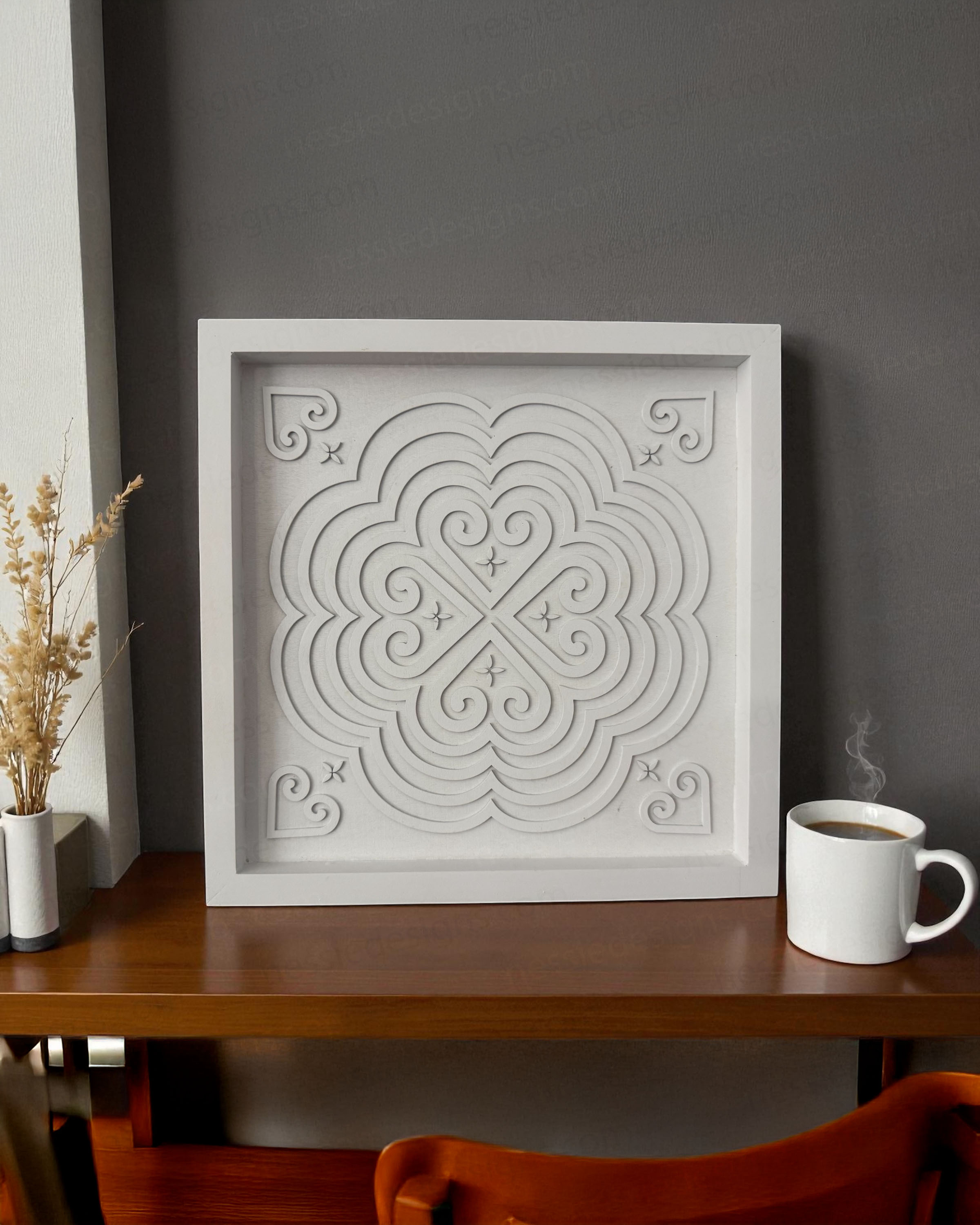 Elephant Footprint Motif Wall Art