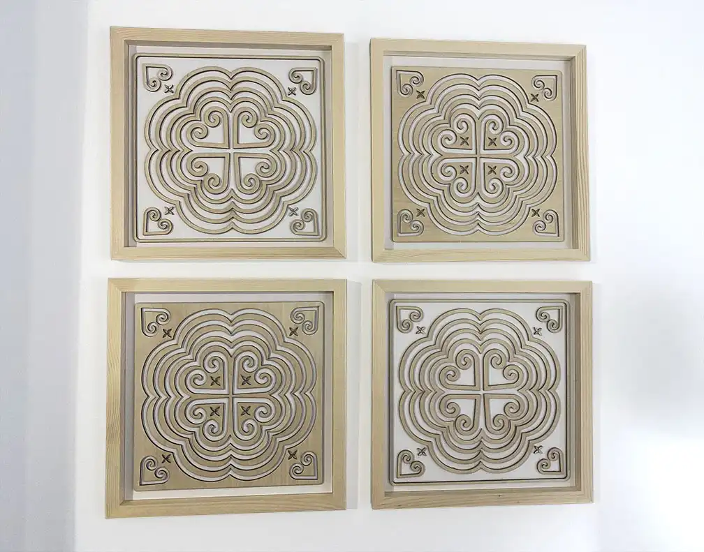 Framed Decorative Wooden Wall Motif