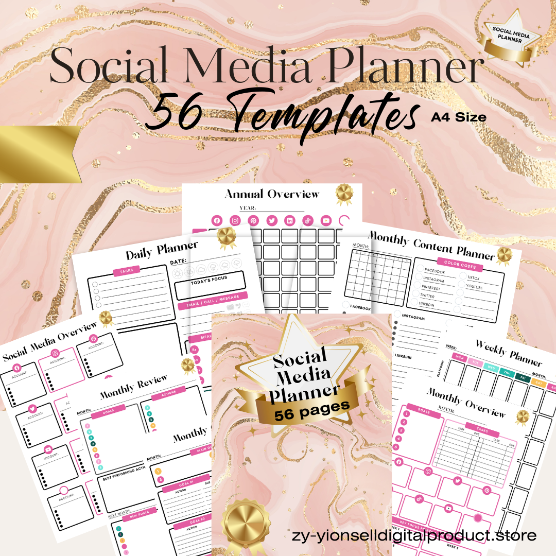 Digital Products – Editable Social Media Planner Templates for Content Creators