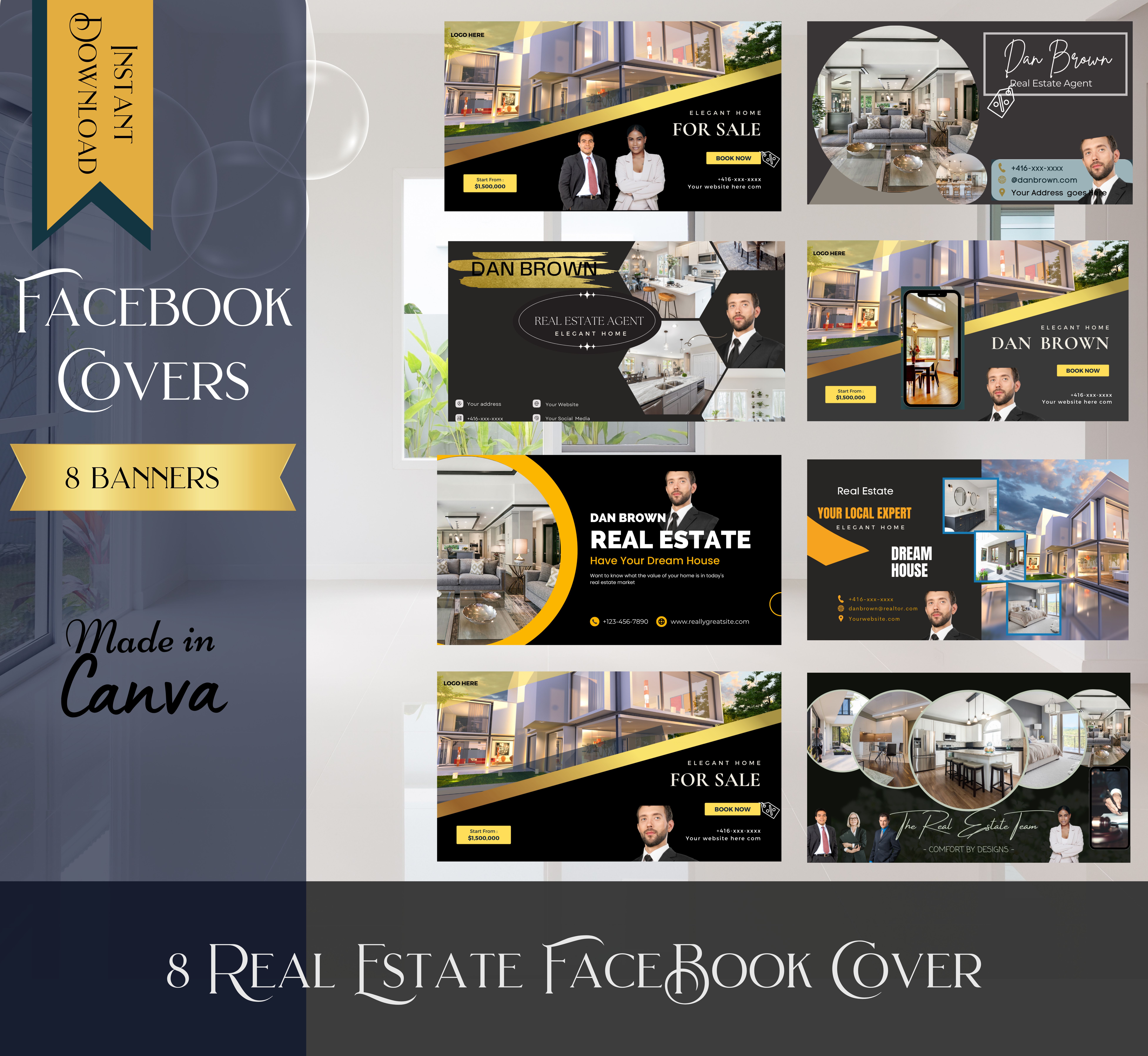 FACEBOOK COVER BANNER 6x4 Vol.10 BEST FOR A MALE REALTOR