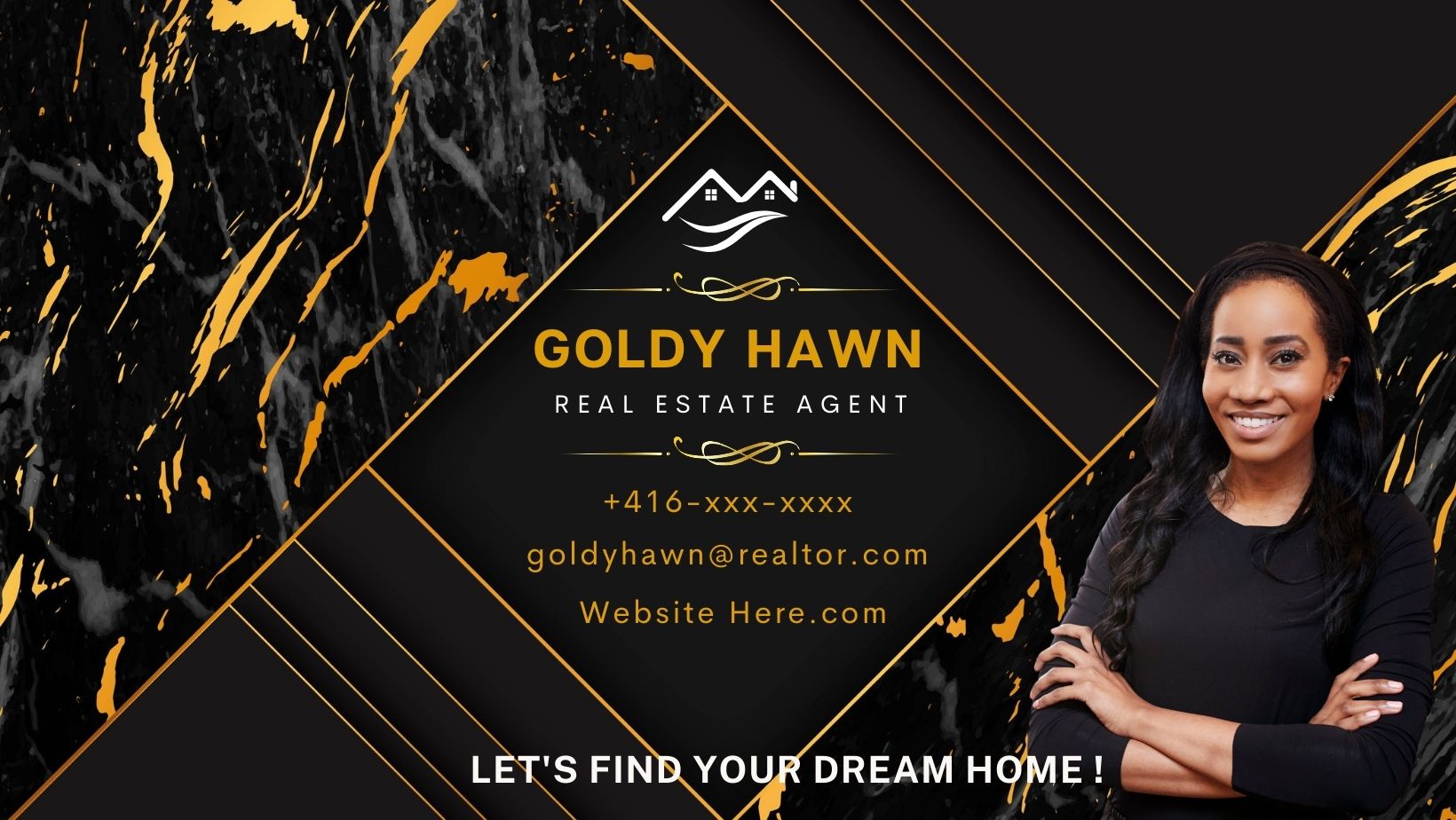 Real Estate Agent Business Card Template 6x4 