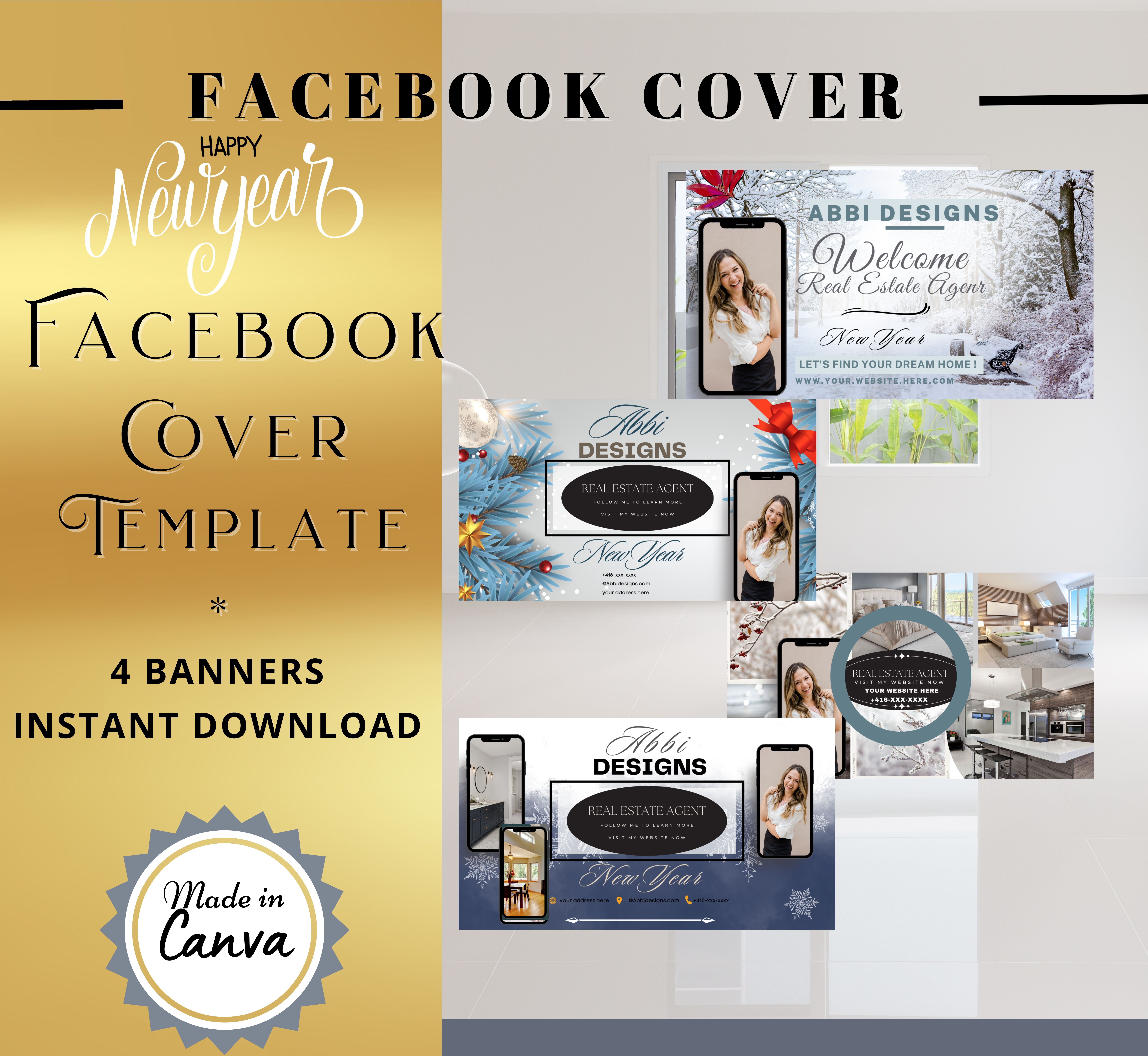 4  REAl Estate  Facebook Cover Templates Winter Theme