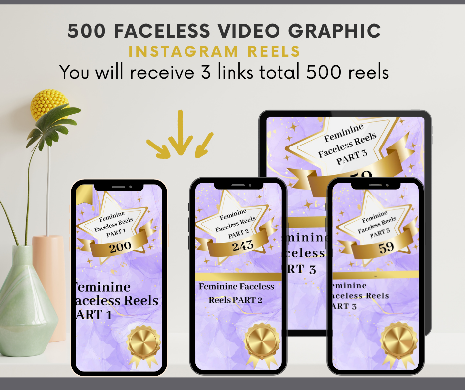 500 Faceless Instagram Reels Graphic Videos