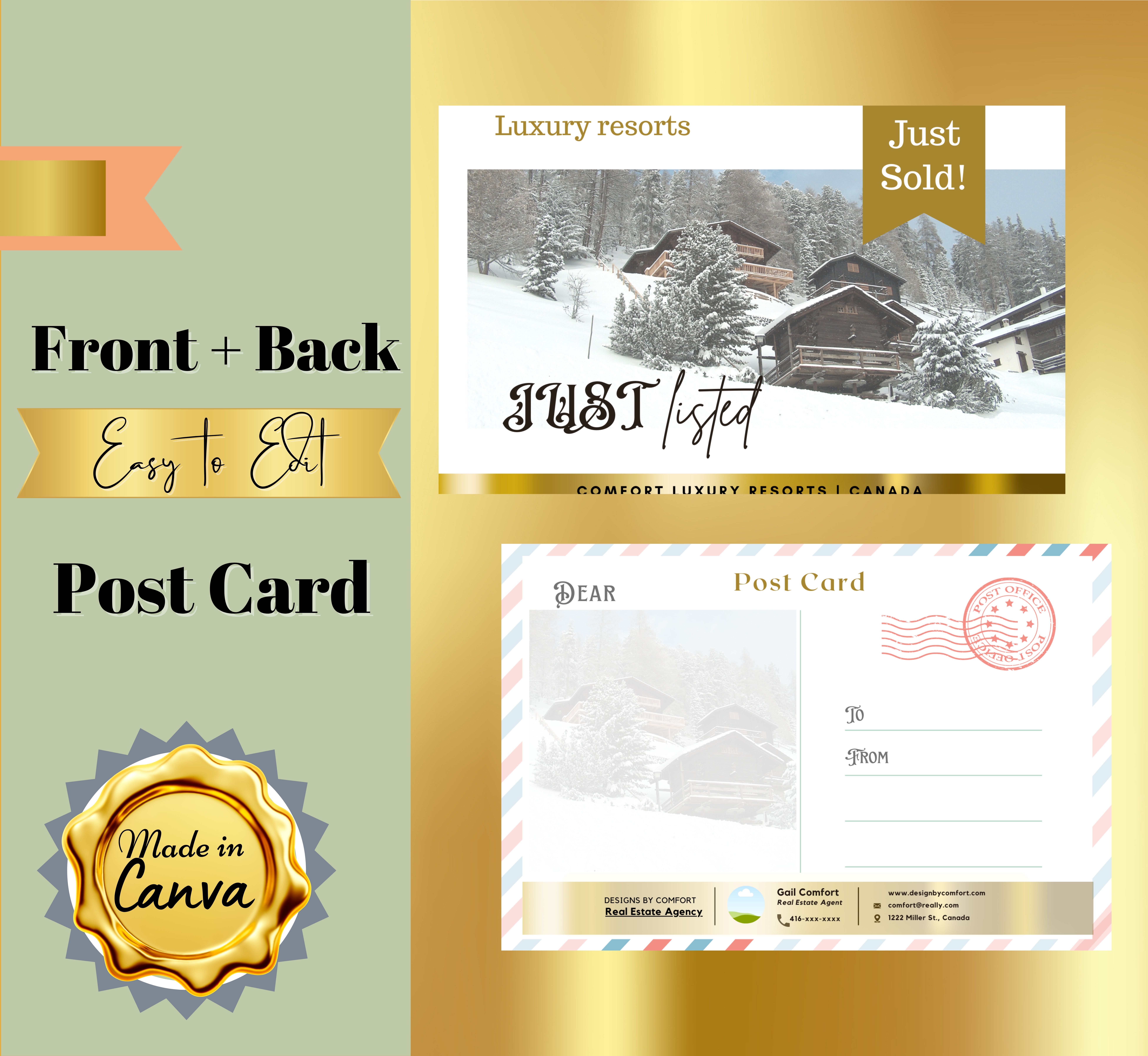REAL ESTATE 37 POSTCARD BUNDLE -FRONT AND BACK VIEW