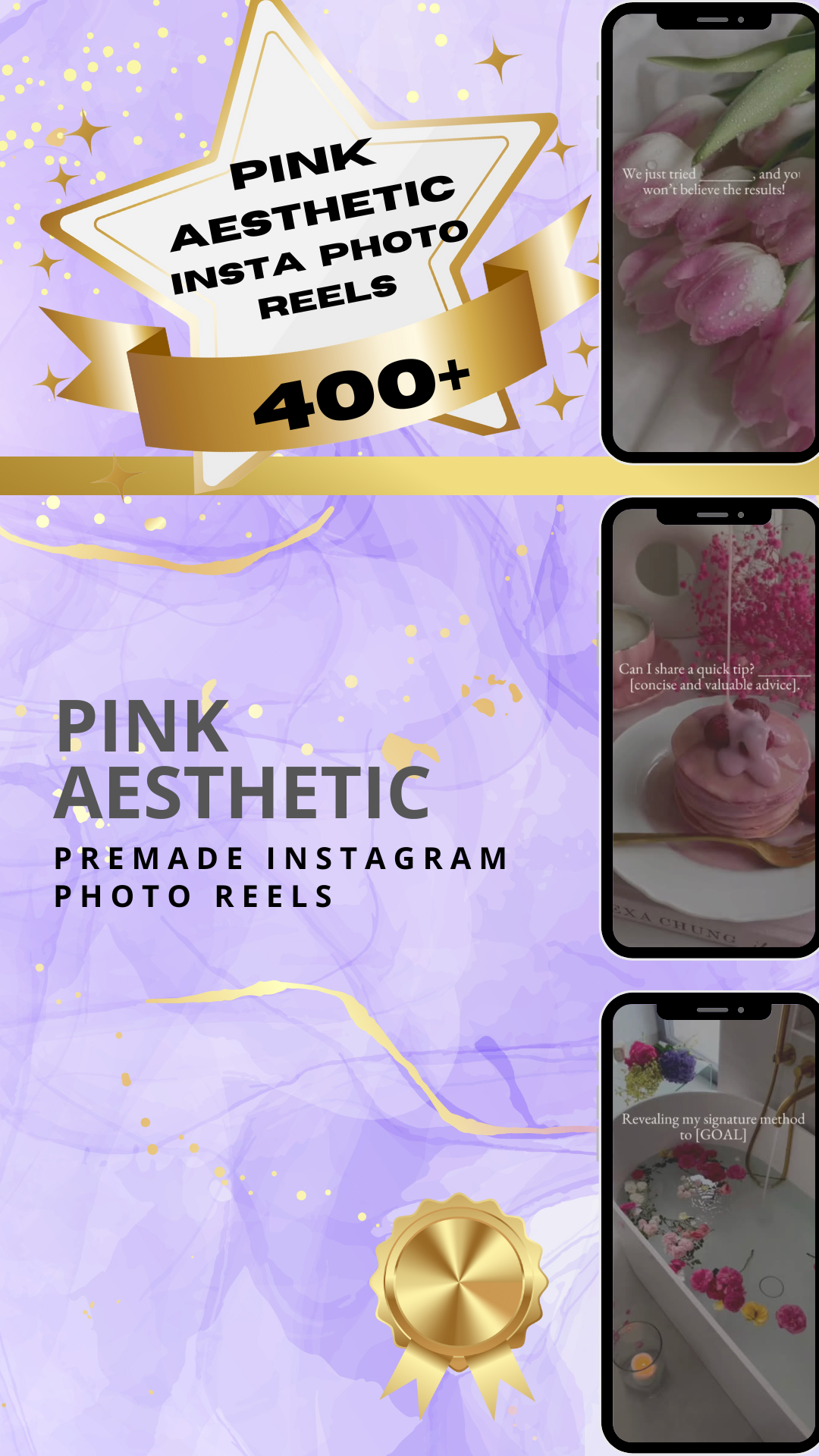 PINK AESTHETIC 400 + INSTAGRAM PHOTO REELS