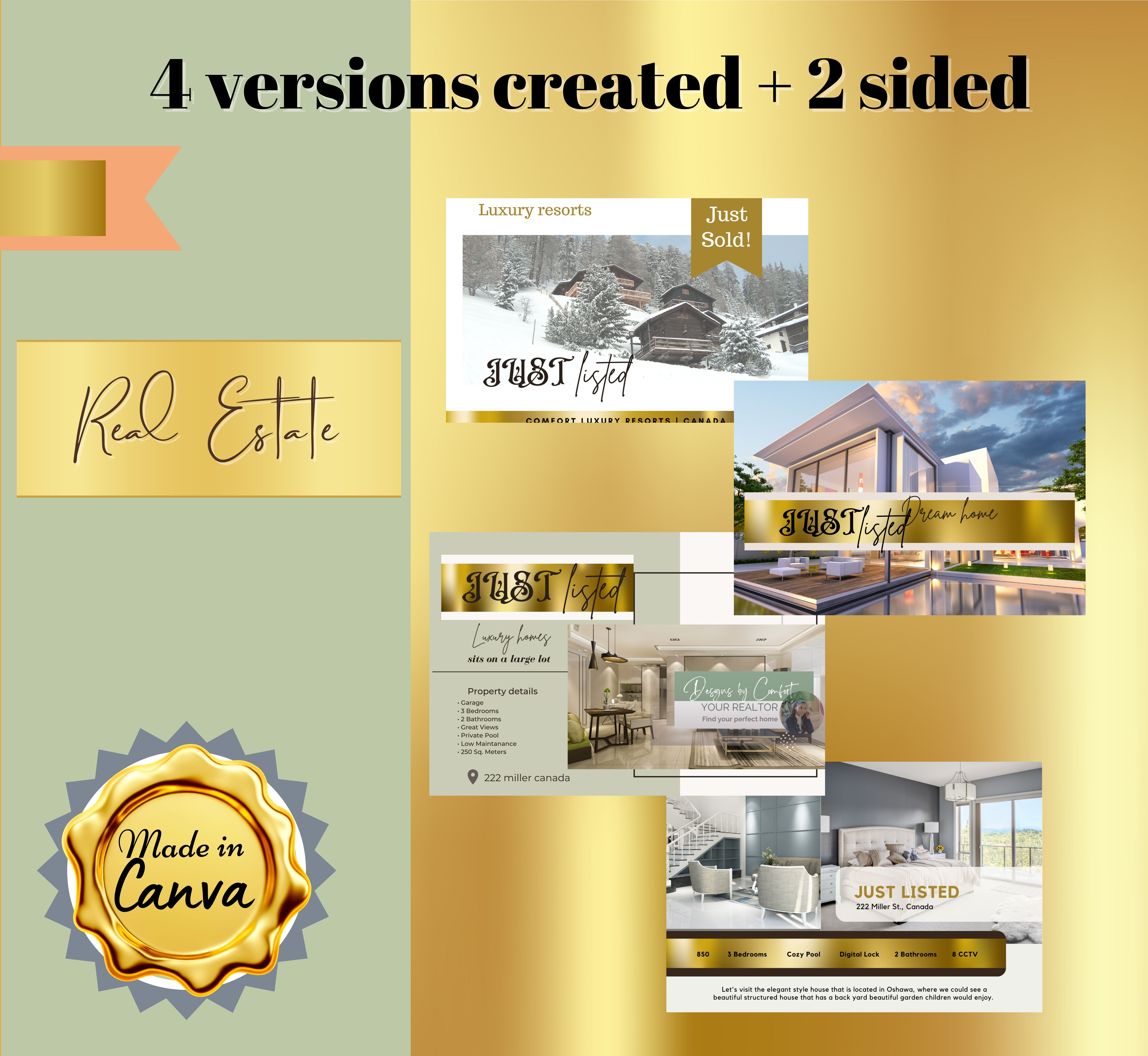 REAL ESTATE 37 POSTCARD BUNDLE -FRONT AND BACK VIEW