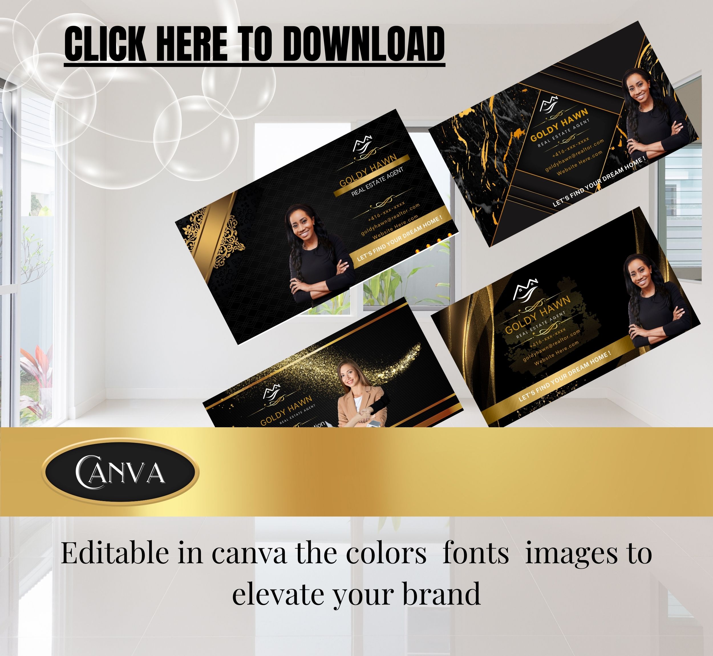 Real Estate Agent Business Card Template 6x4 