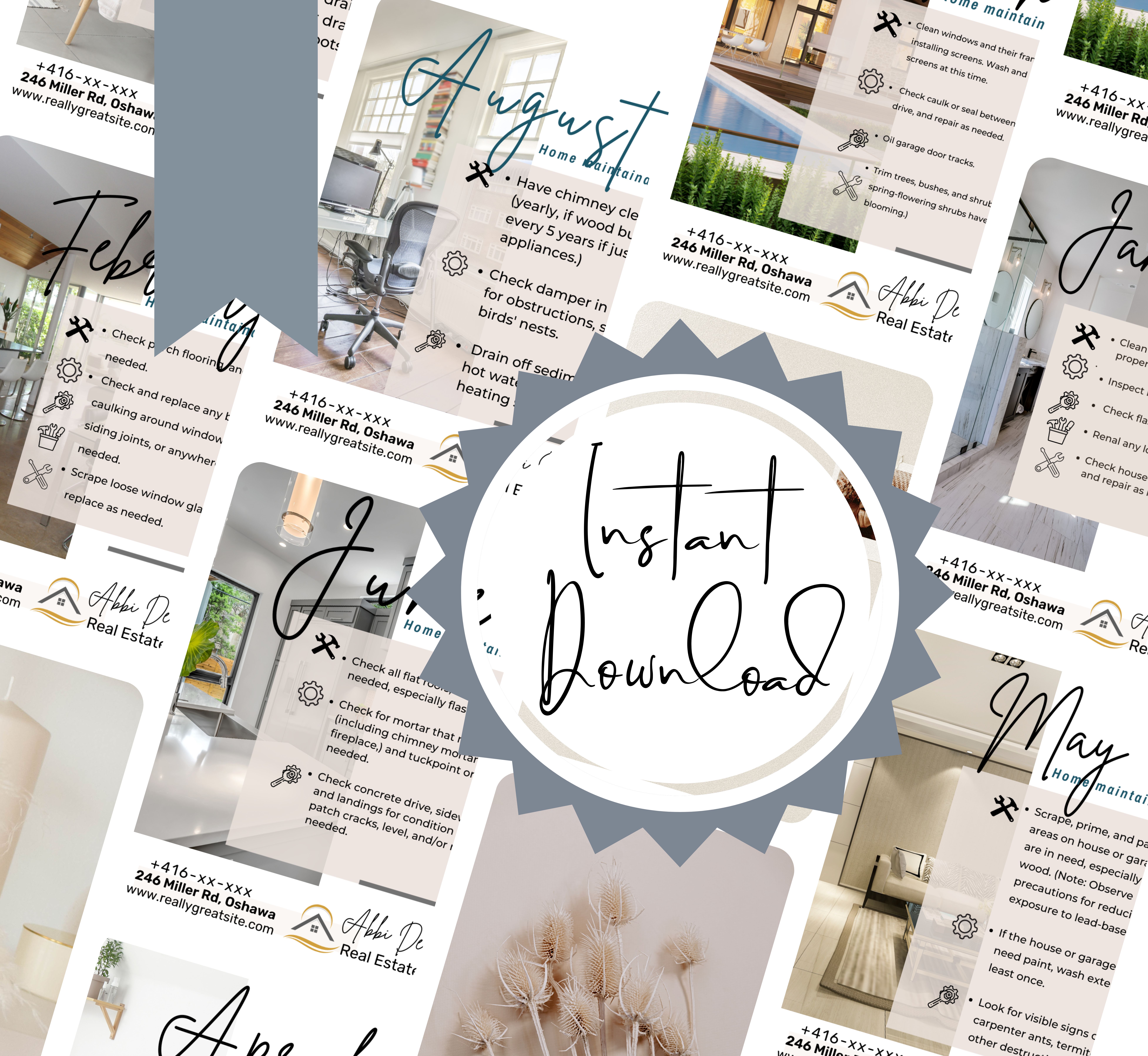 REAL ESTATE  12 Monthly Maintenance Tips Templates