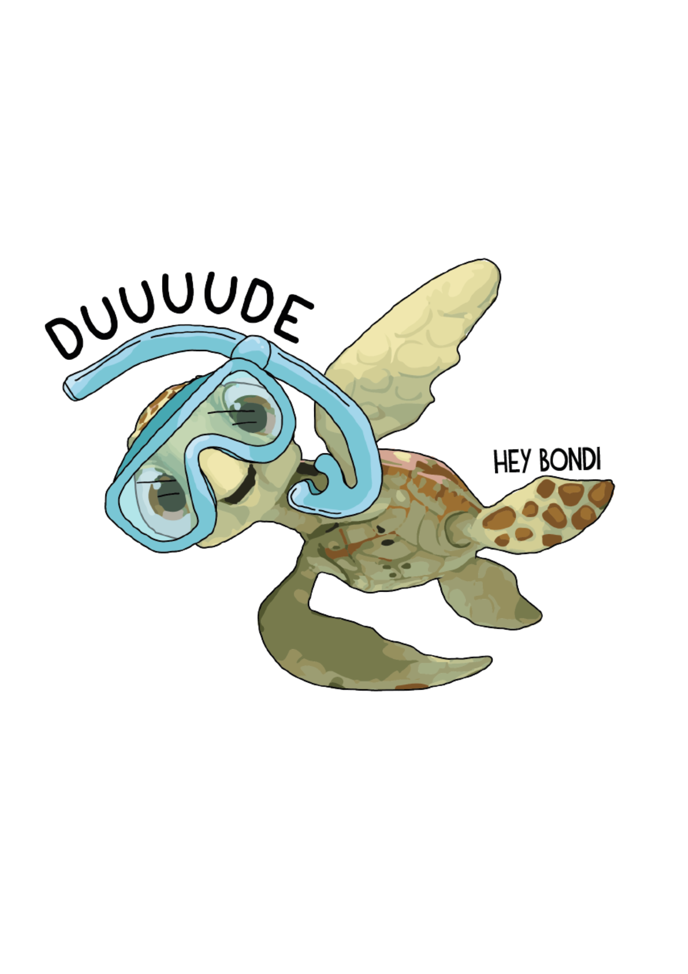 Duuude Turtle Sticker
