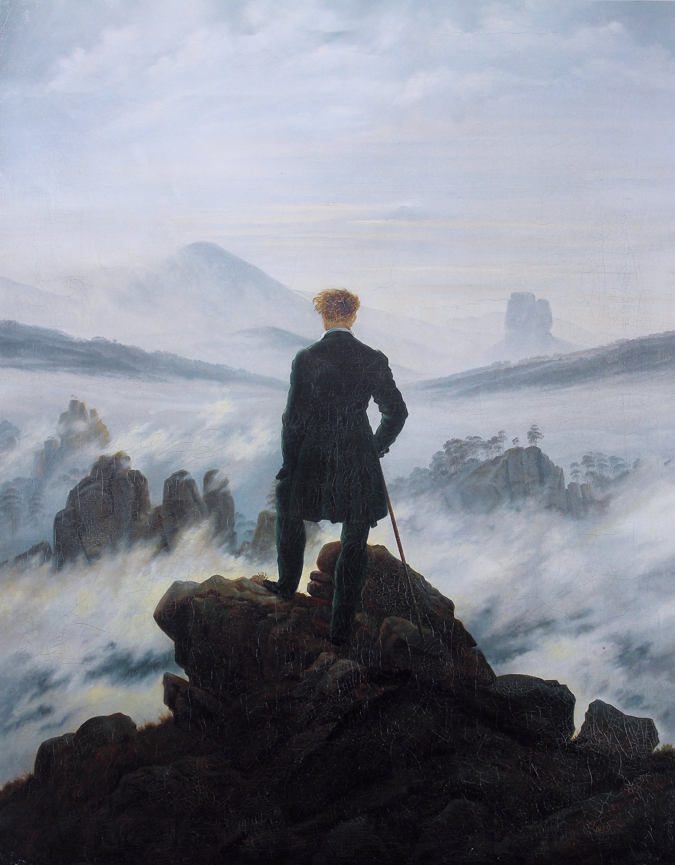 El caminante sobre el mar de nubes - Caspar David Friedrich 