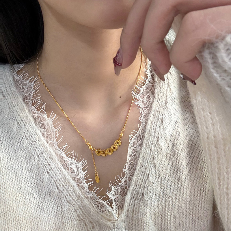 Ancient Coin Ice Shard Necklace