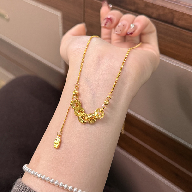 Ancient Coin Ice Shard Necklace