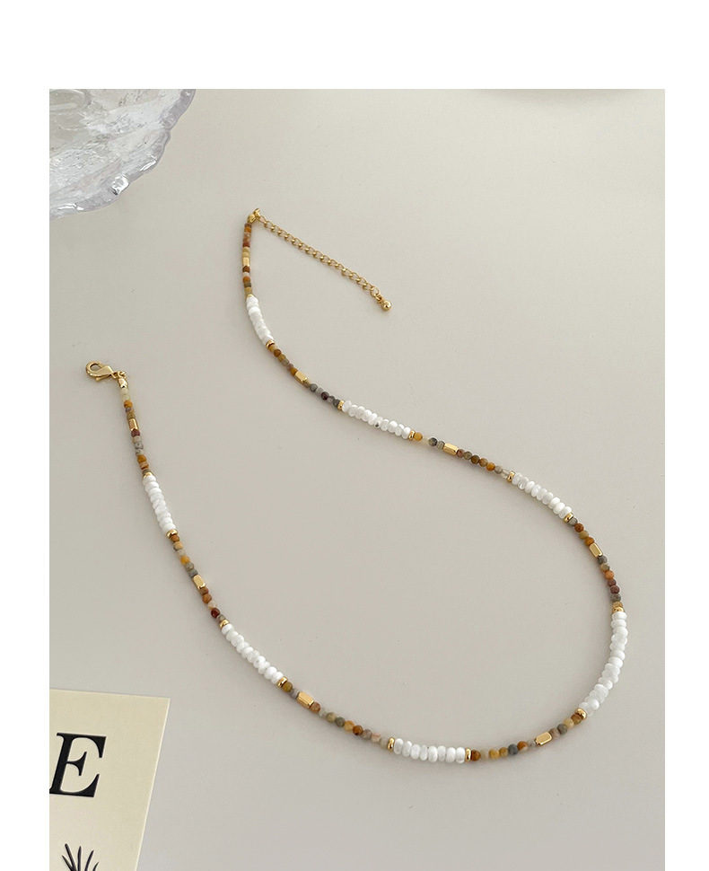 Minimalist Vintage Abacus Bead & Gemstone Necklace 