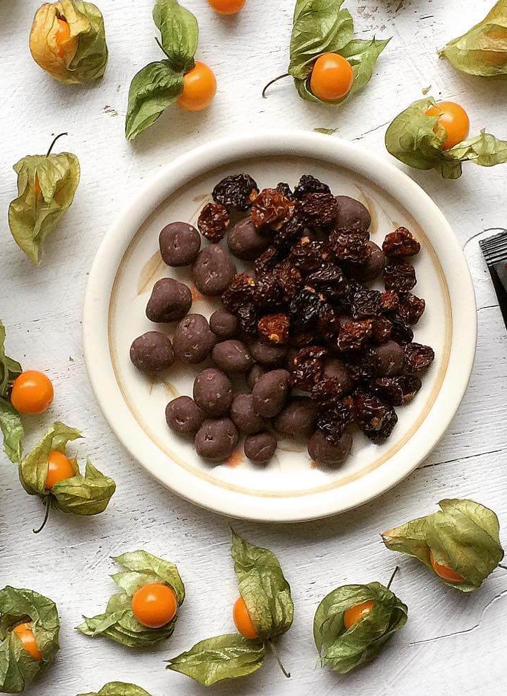 Inkabeeren in Rohschokolade