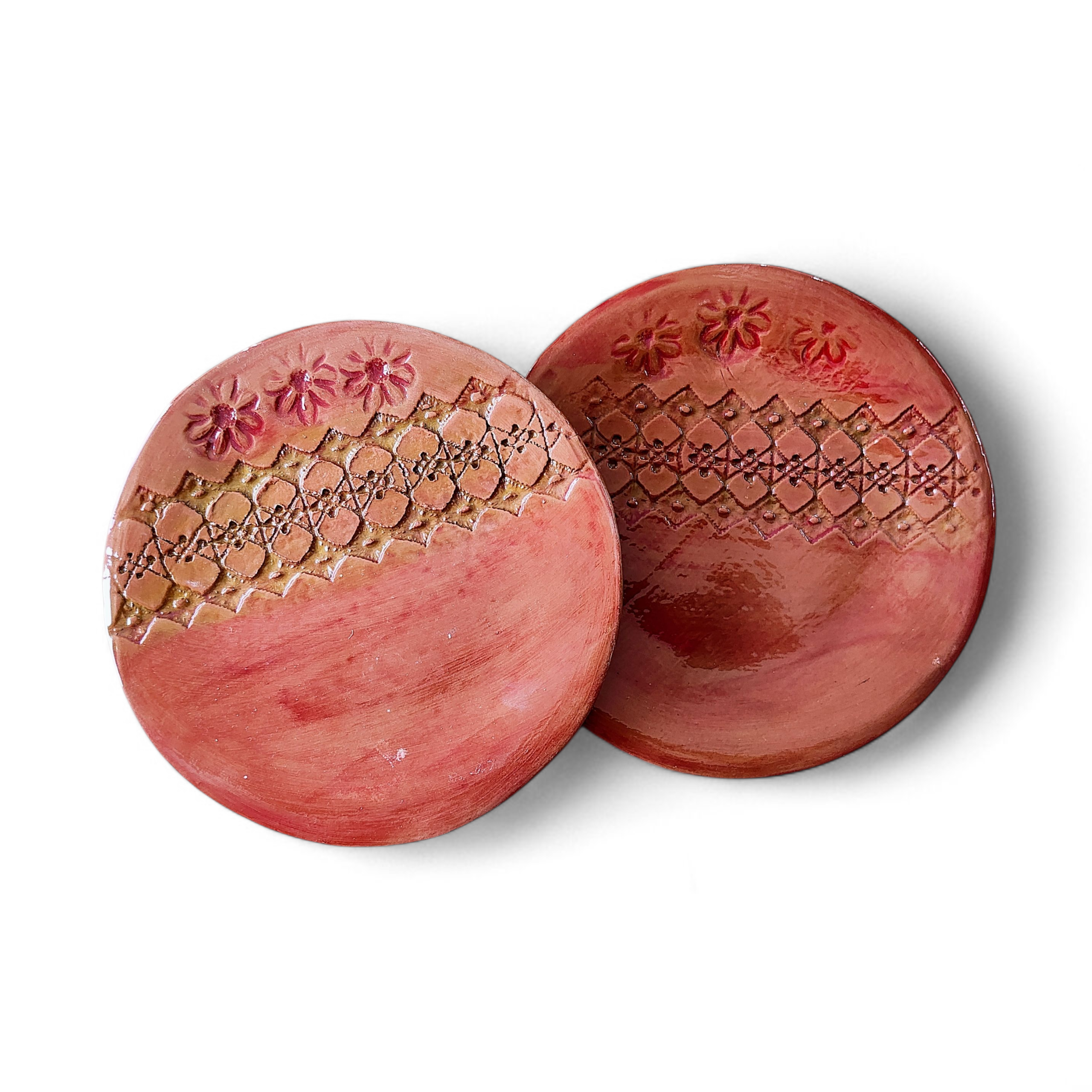 Juego de 3 Platos de Cerámica Hechos a Mano 