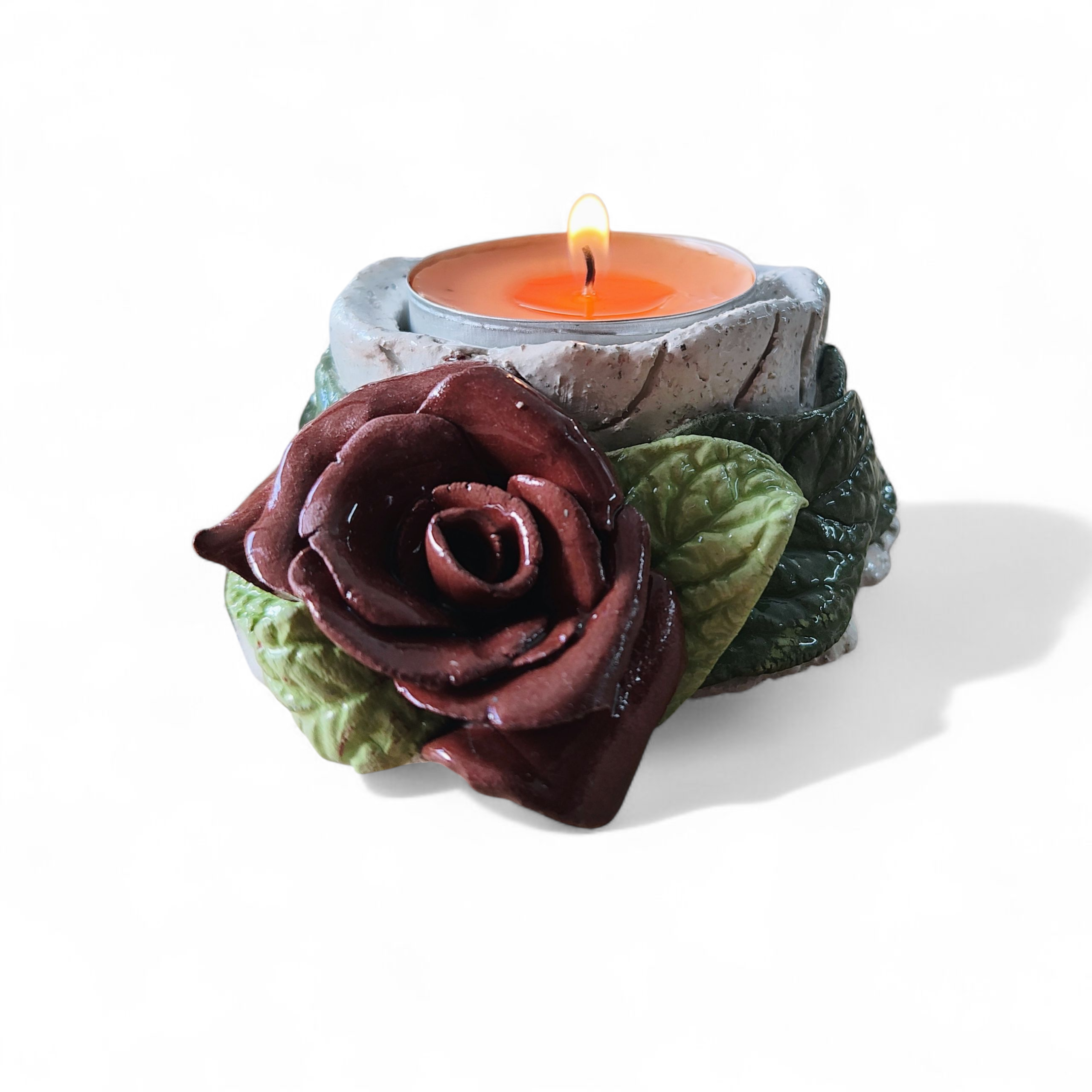 Portavelas Navideño con Rosa