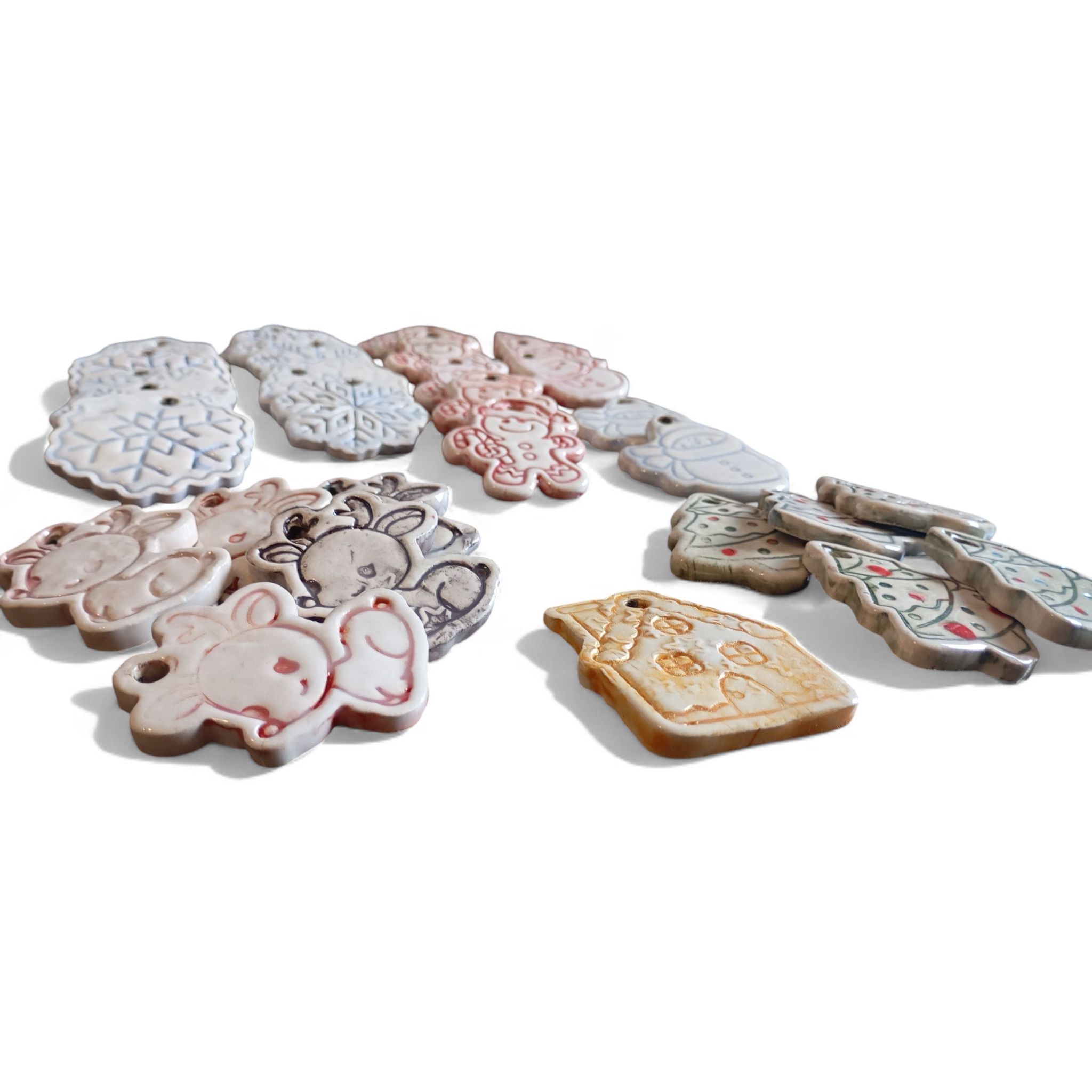 Adornos navideños artesanales - Set de 4 piezas