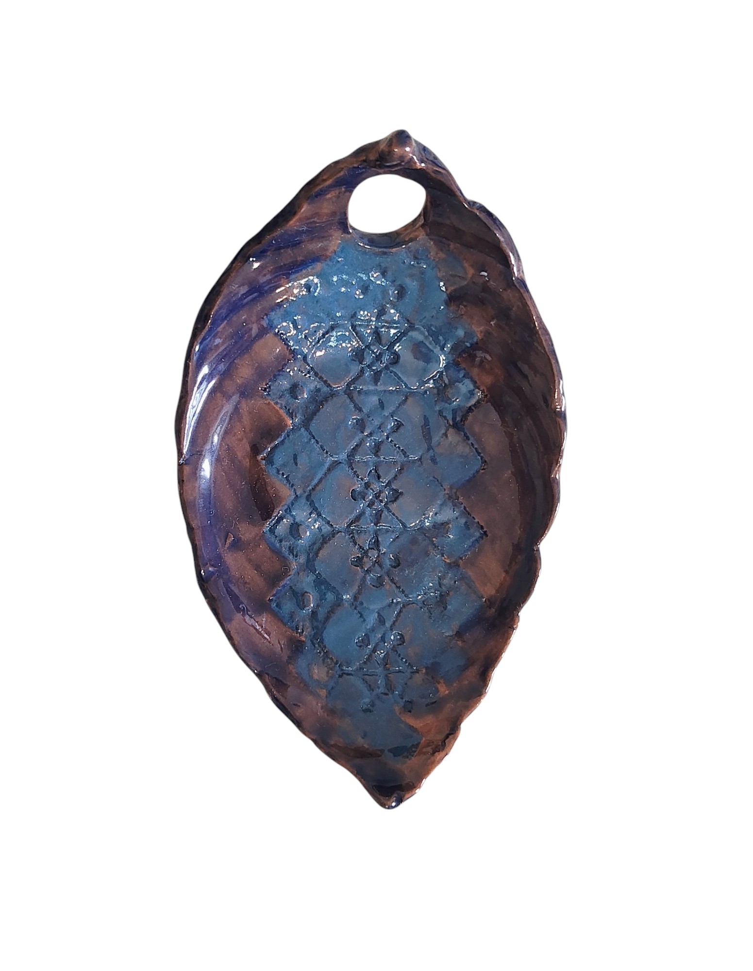 Plato Decorativo de Cerámica en Forma de Hoja