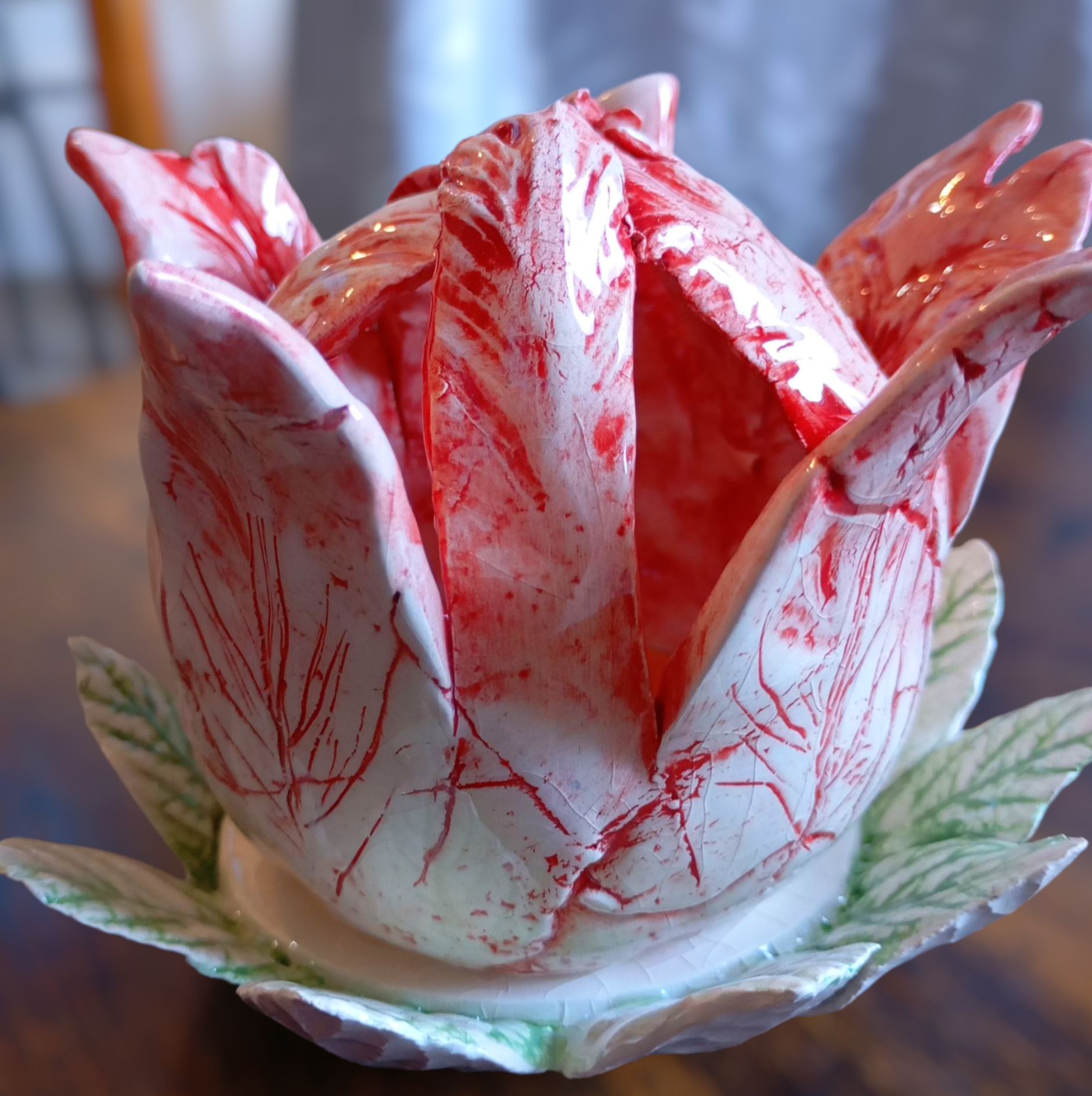 Iluminador flor rojo