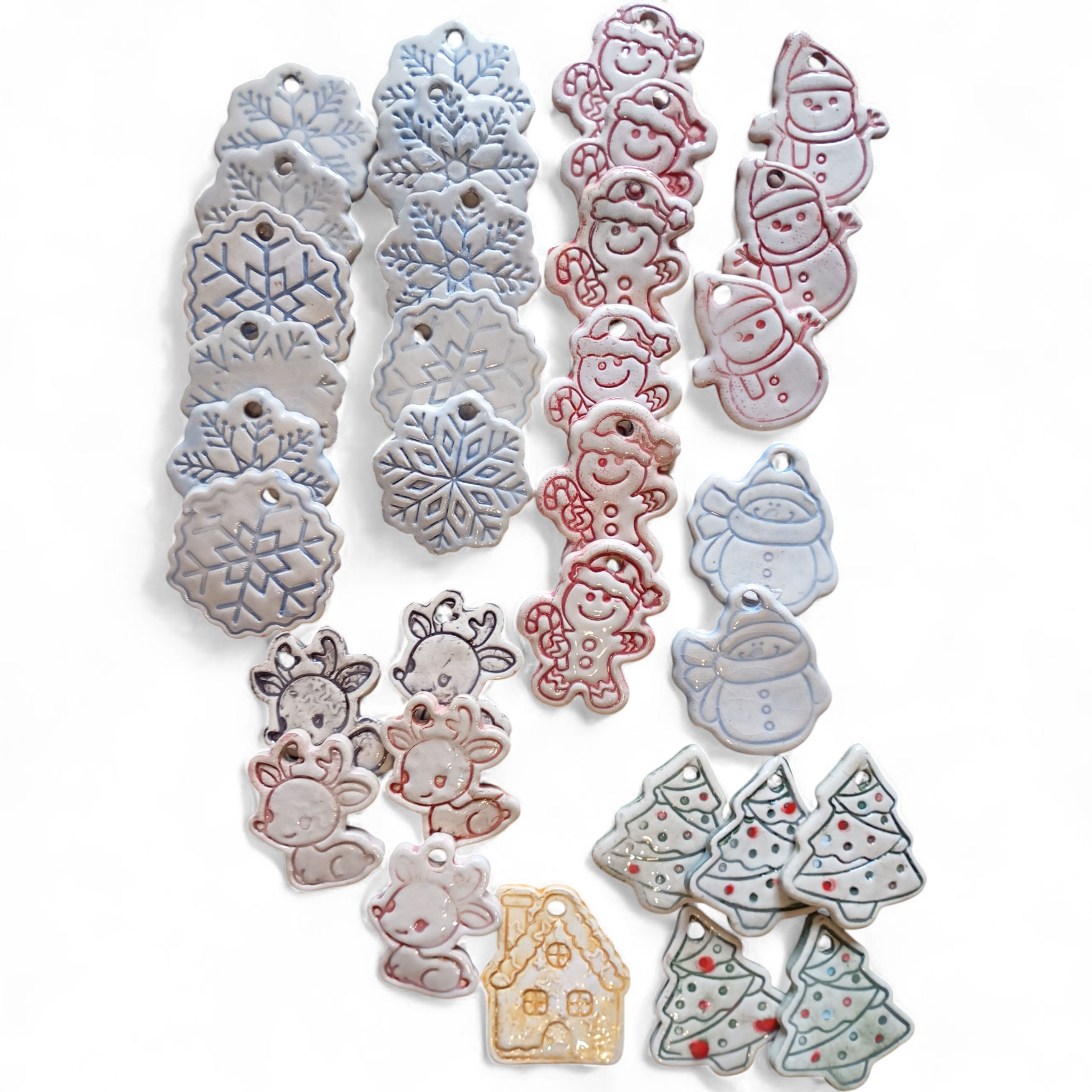 Adornos navideños artesanales - Set de 4 piezas