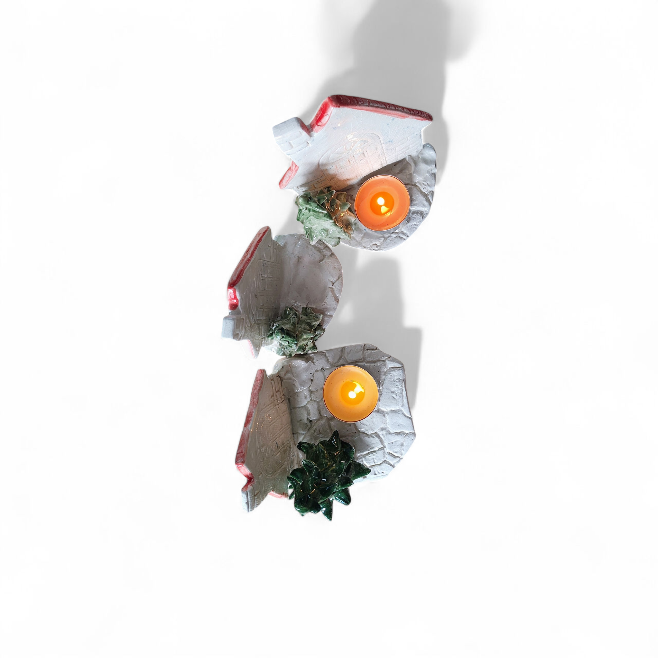 Set de 3 Casitas Navideñas para Velas  