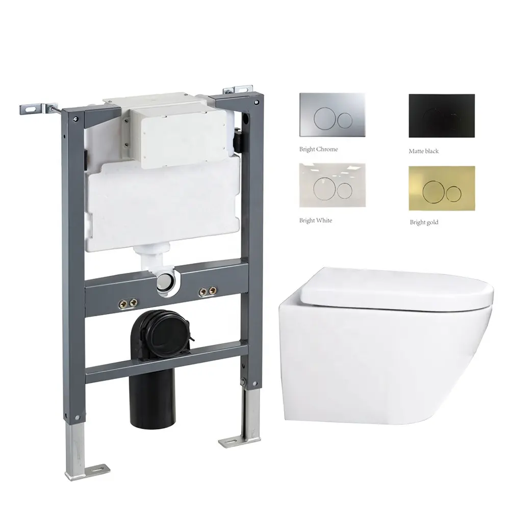 Wall-Hung Toilet with Concealed Tank