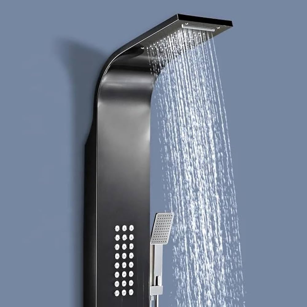 Modern Black Shower Panel System