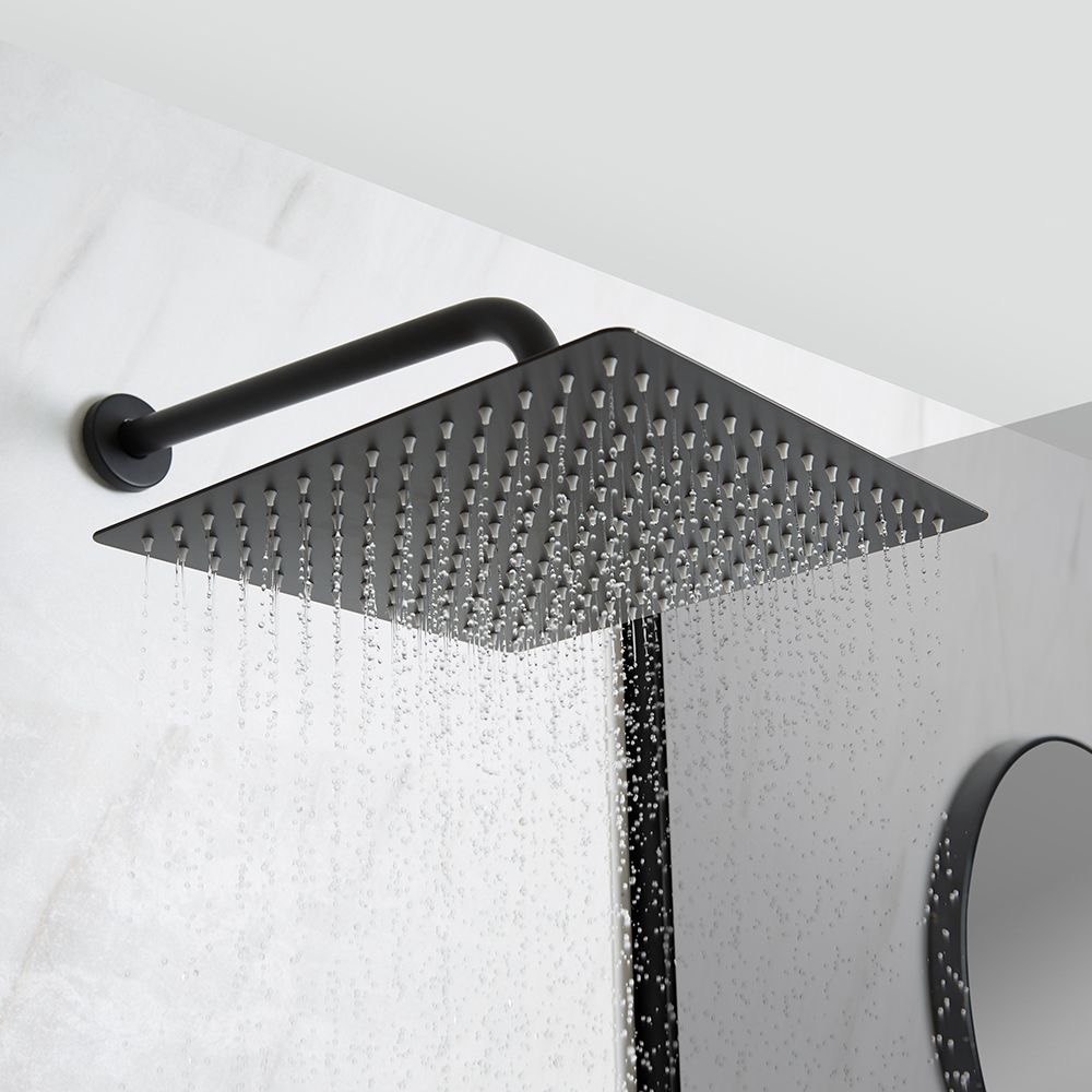 Modern Black Rainfall Shower Head 6-8-12 inch