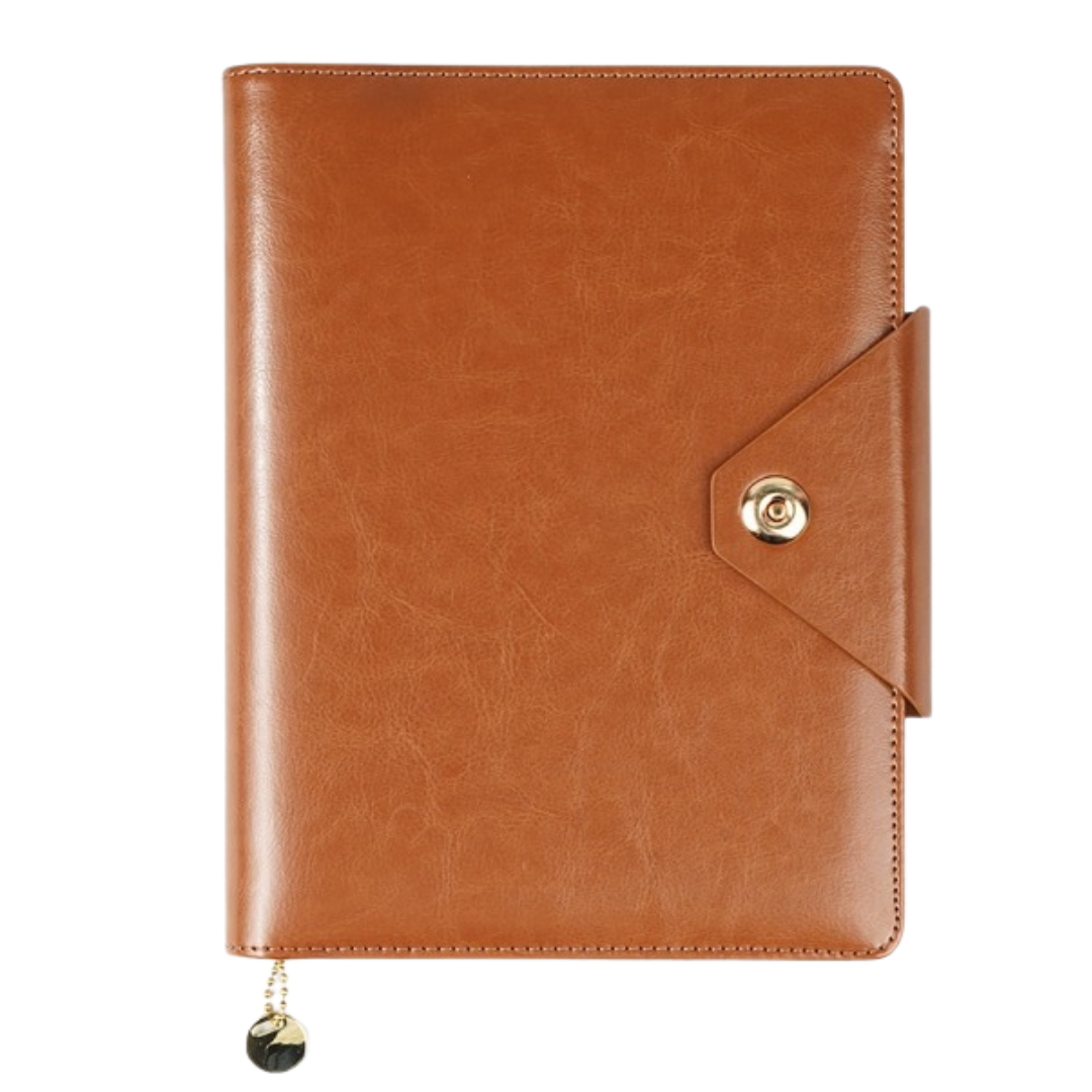 A5 Notebook Folder + Hole Magnet Flap, Color: D/Green & Brown | LGI - 407