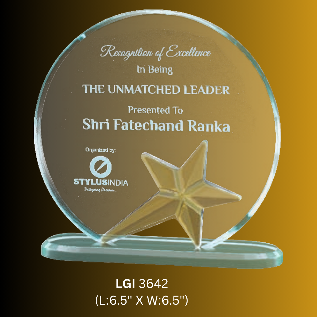 Glass Star Award Trophy