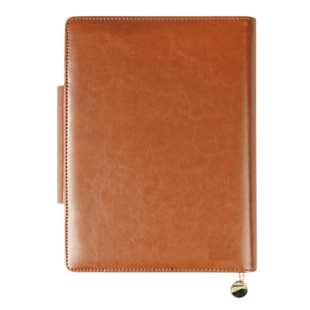 A5 Notebook Folder + Hole Magnet Flap, Color: D/Green & Brown | LGI - 407