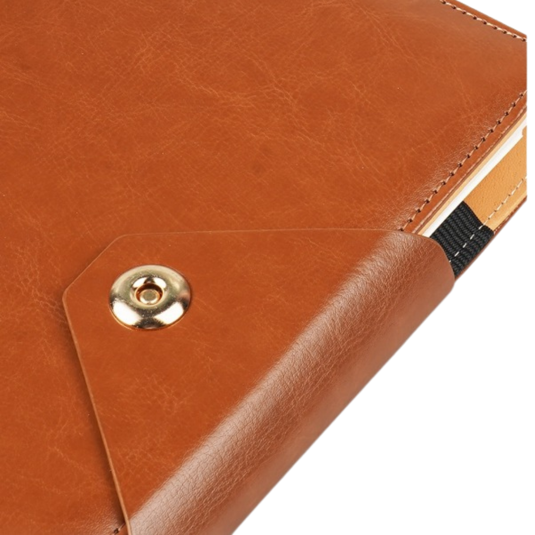 A5 Notebook Folder + Hole Magnet Flap, Color: D/Green & Brown | LGI - 407