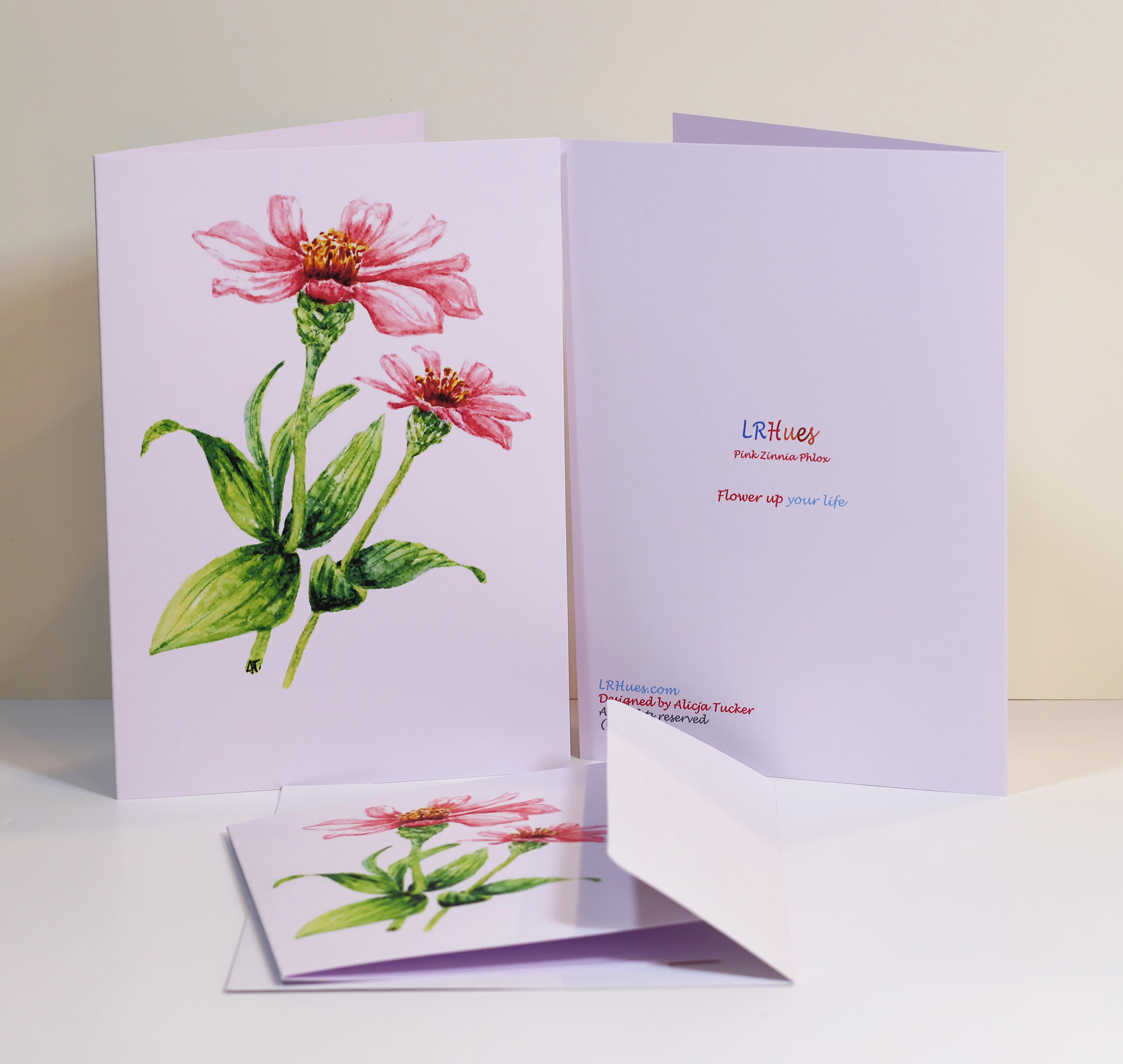 Pink Zinnia in Watercolor