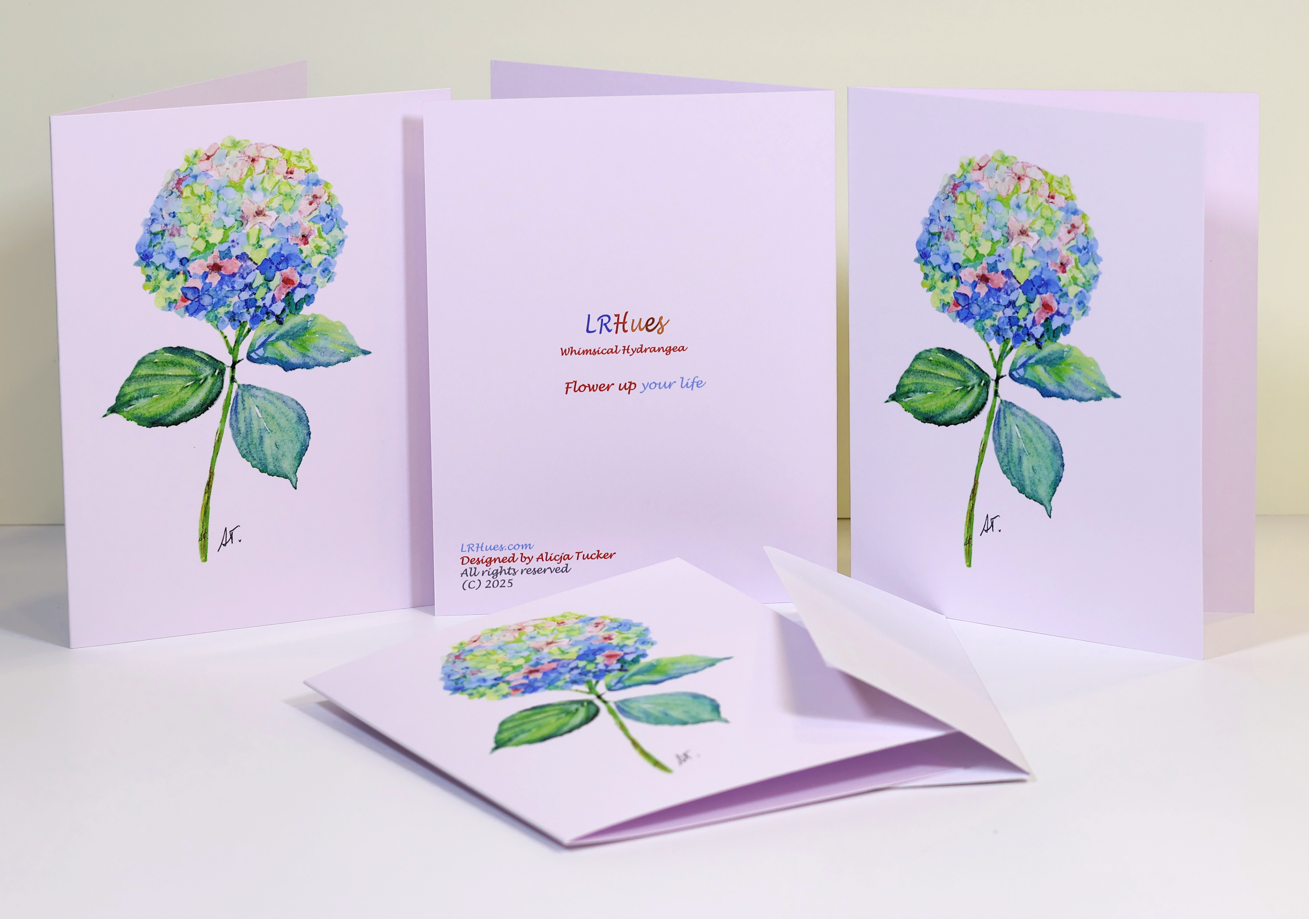 Watercolor Whimsical Hydrangea