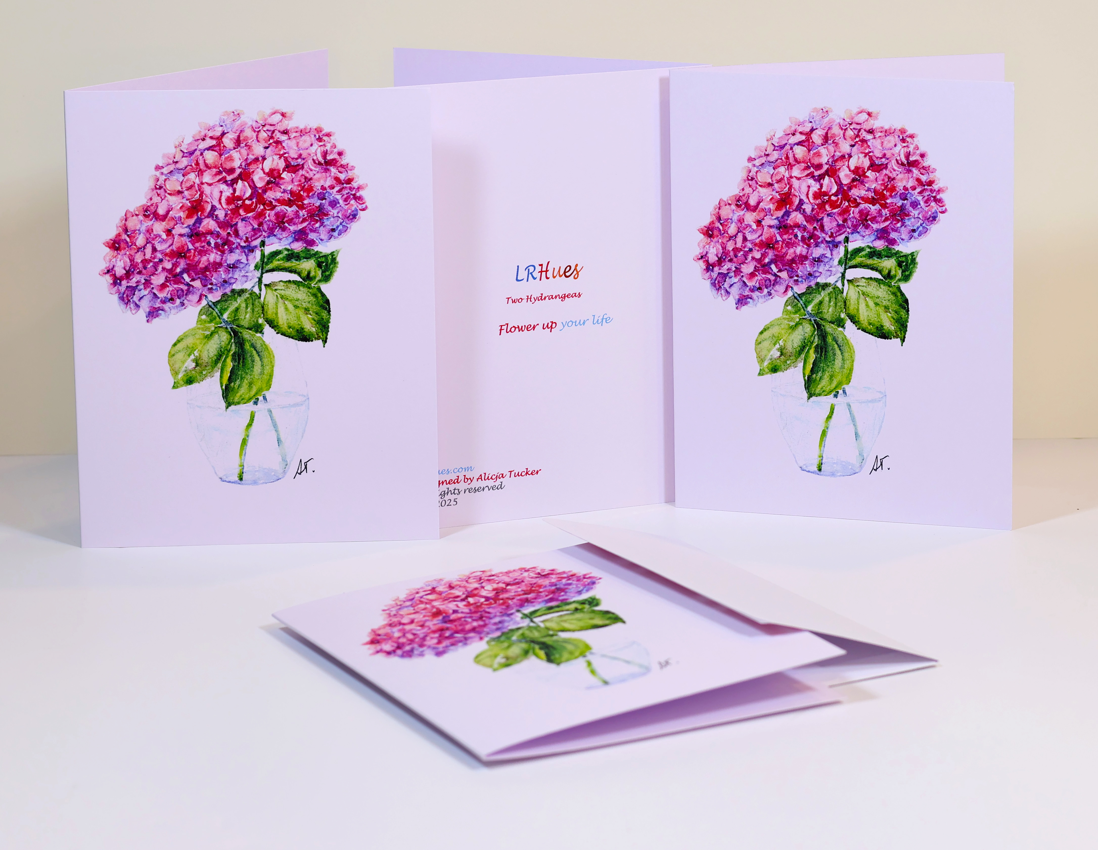 Two Hydrangeas in watercolor