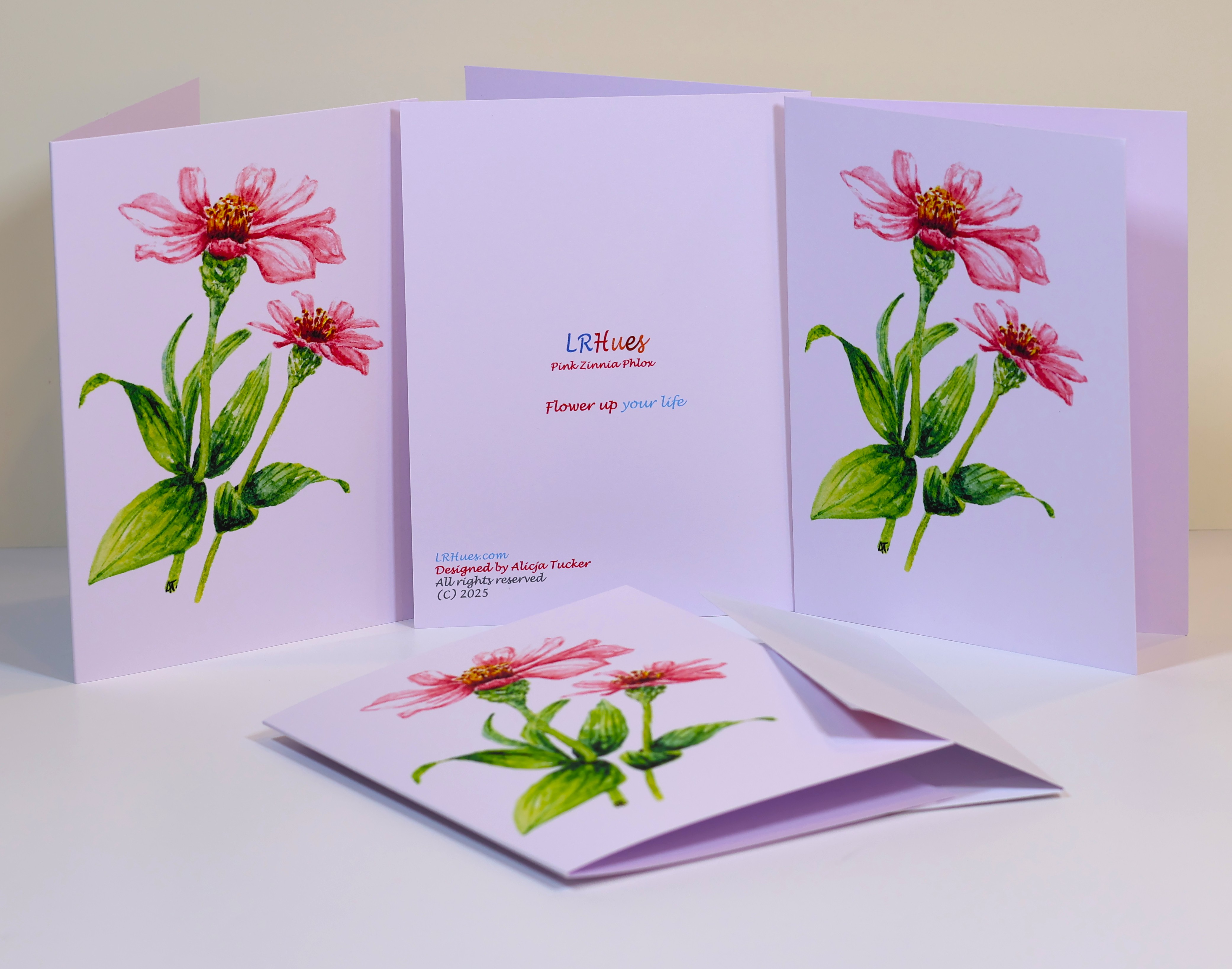 Pink Zinnia in Watercolor