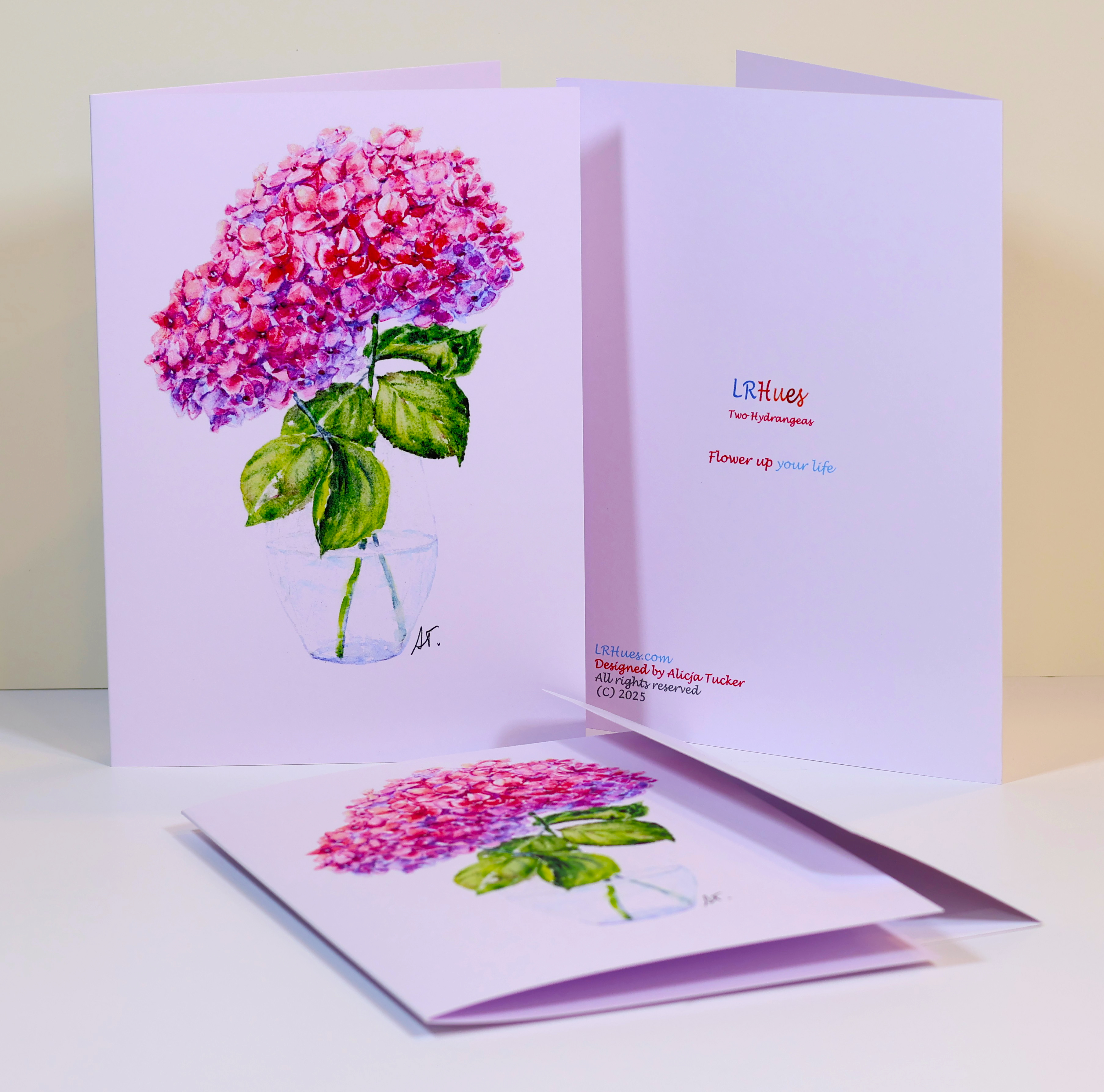 Two Hydrangeas in watercolor