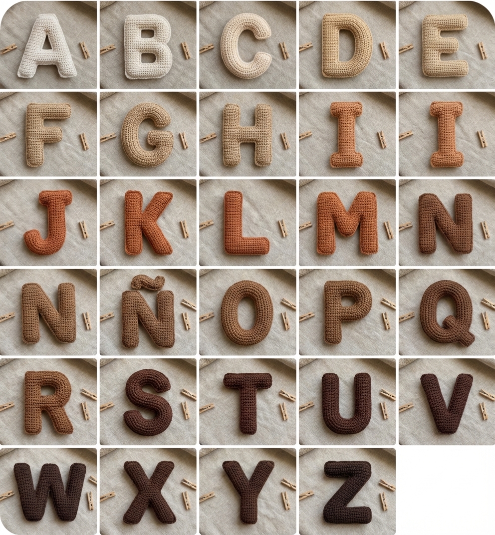 Guirnalda de Letras Crochet: Su Nombre Tejido a Mano.