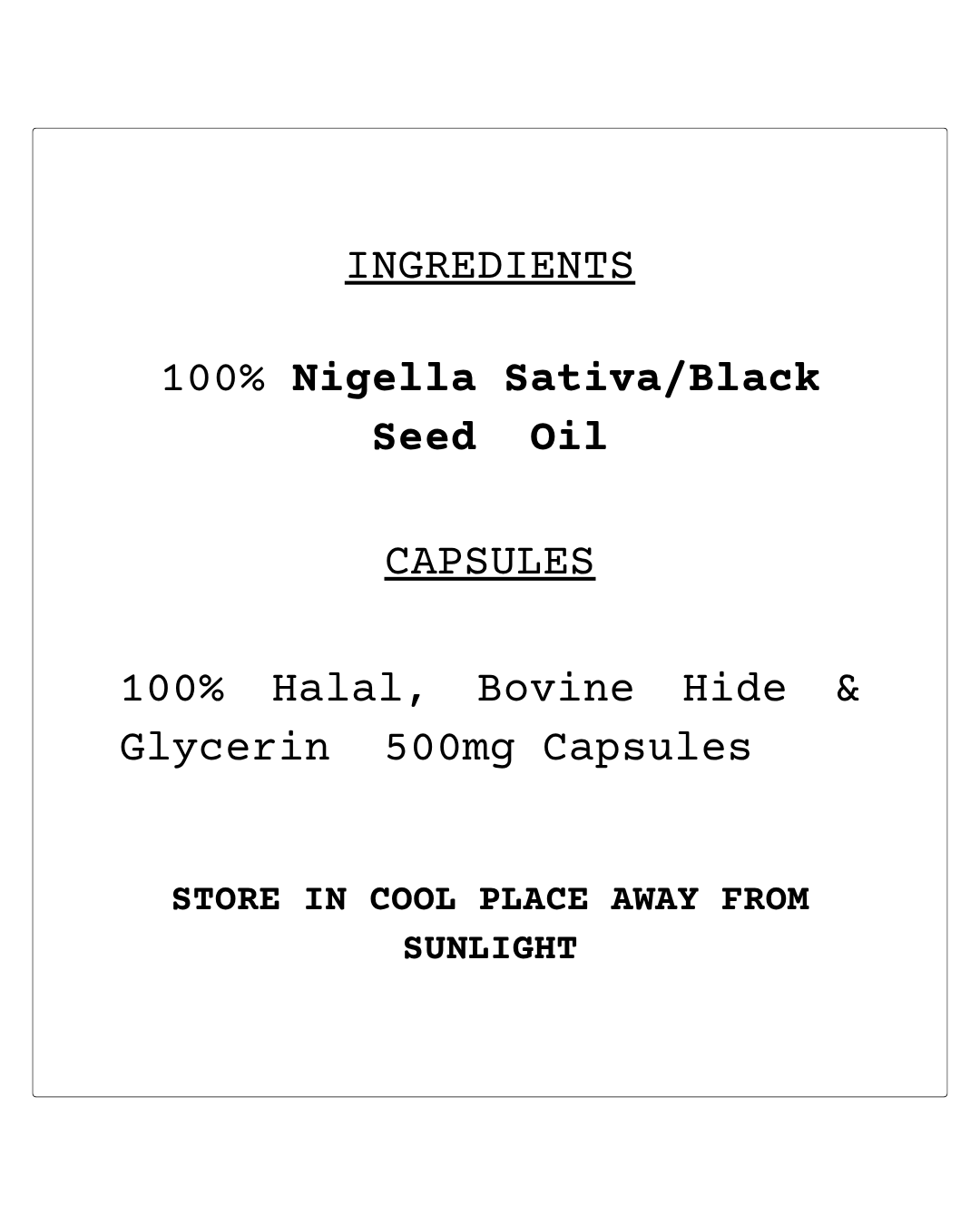 Black Seed Oil