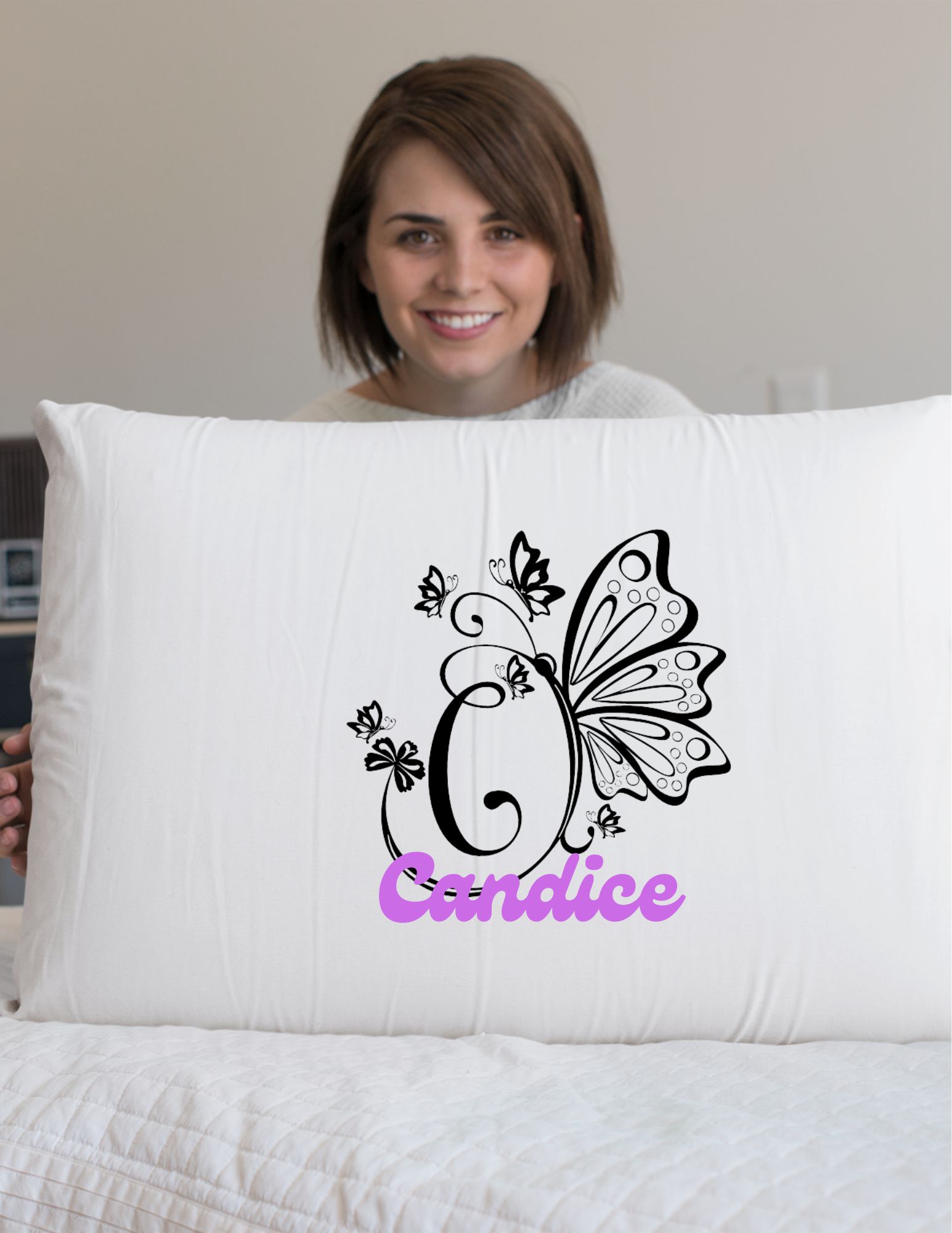 Monogrammed Pillow Cases, Pack of 2