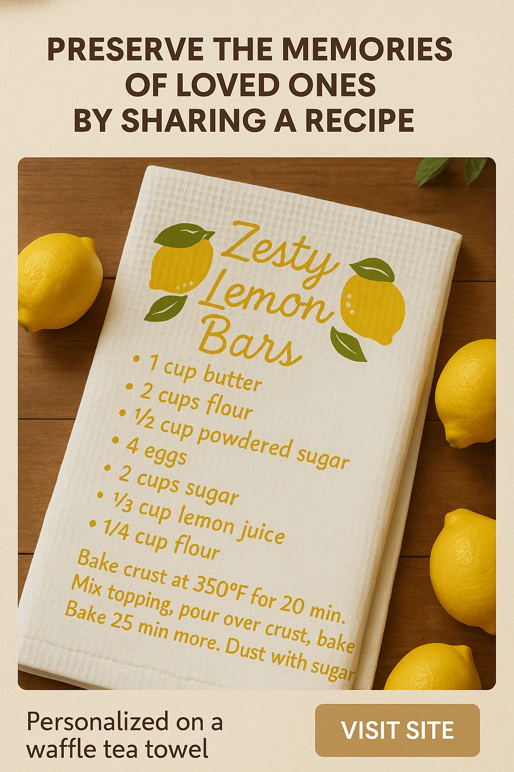 Family recipe kitchen towel