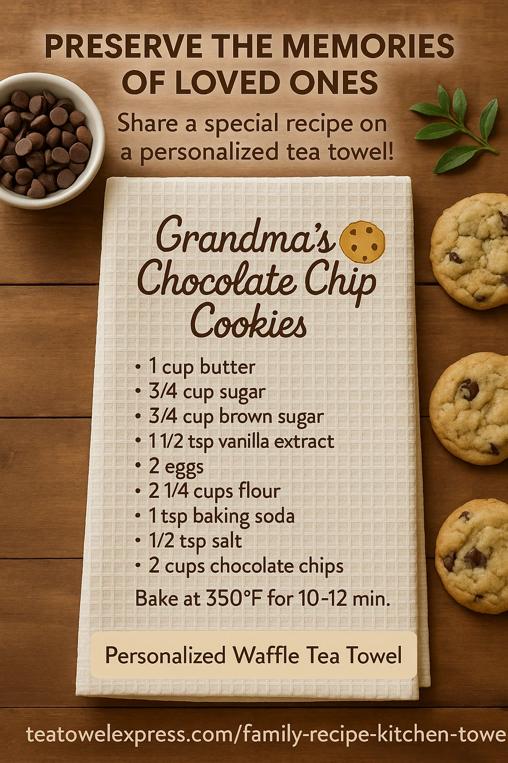 Family recipe kitchen towel