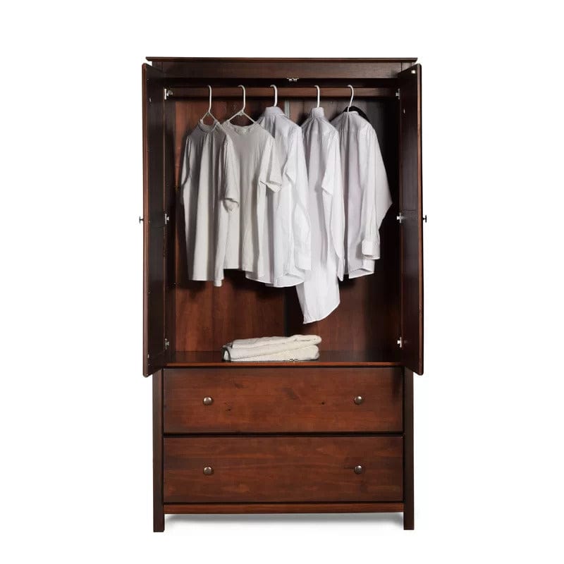 Wooden Wardrobe with Double Drawers