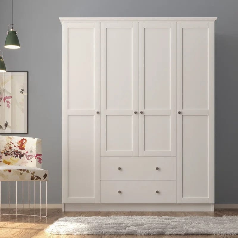 White Wardrobe with Drawers
