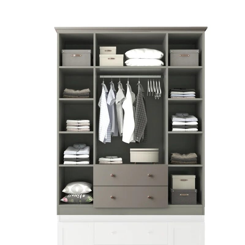 Grey Wardrobe with Mirrors